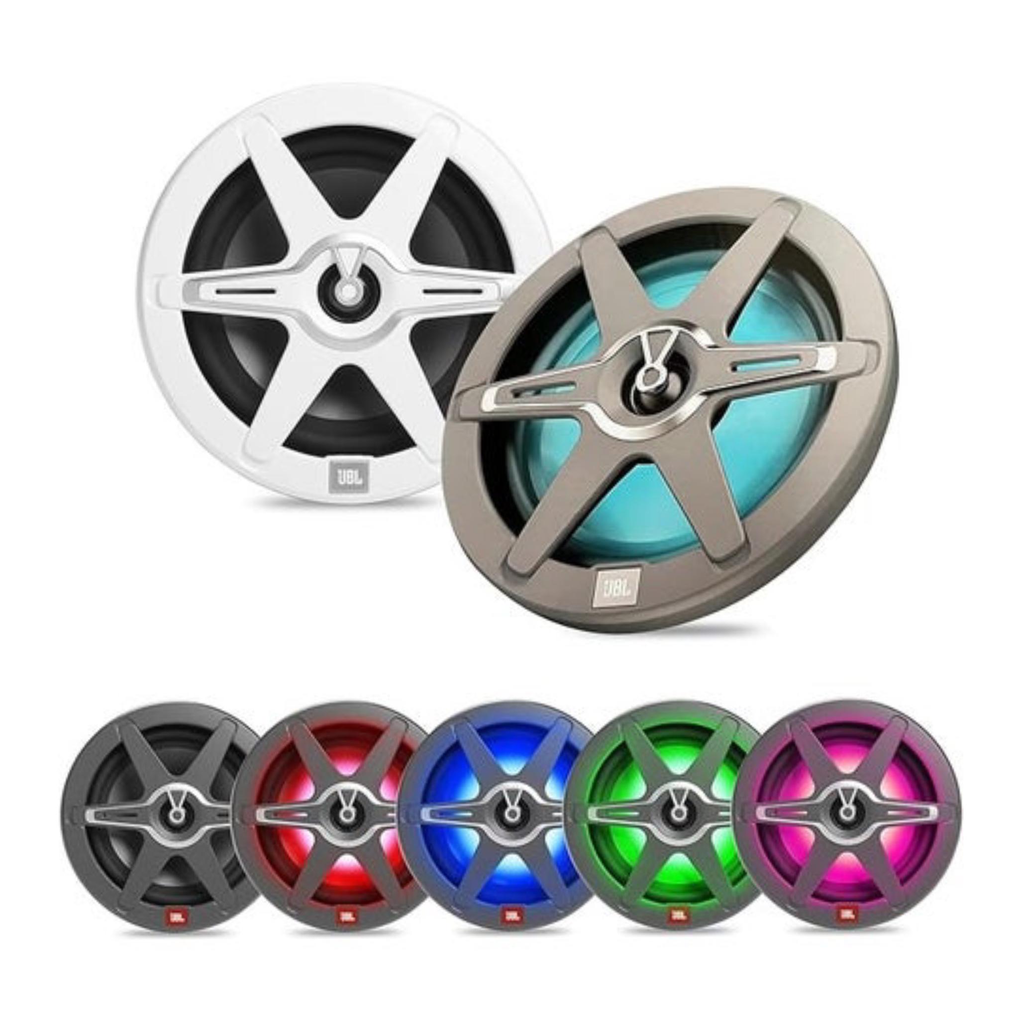 JBL Club Marine Speaker 8 Inch 2-Way High Performance Outdoor Speaker Waterproof, 7 Colours LED Lighting