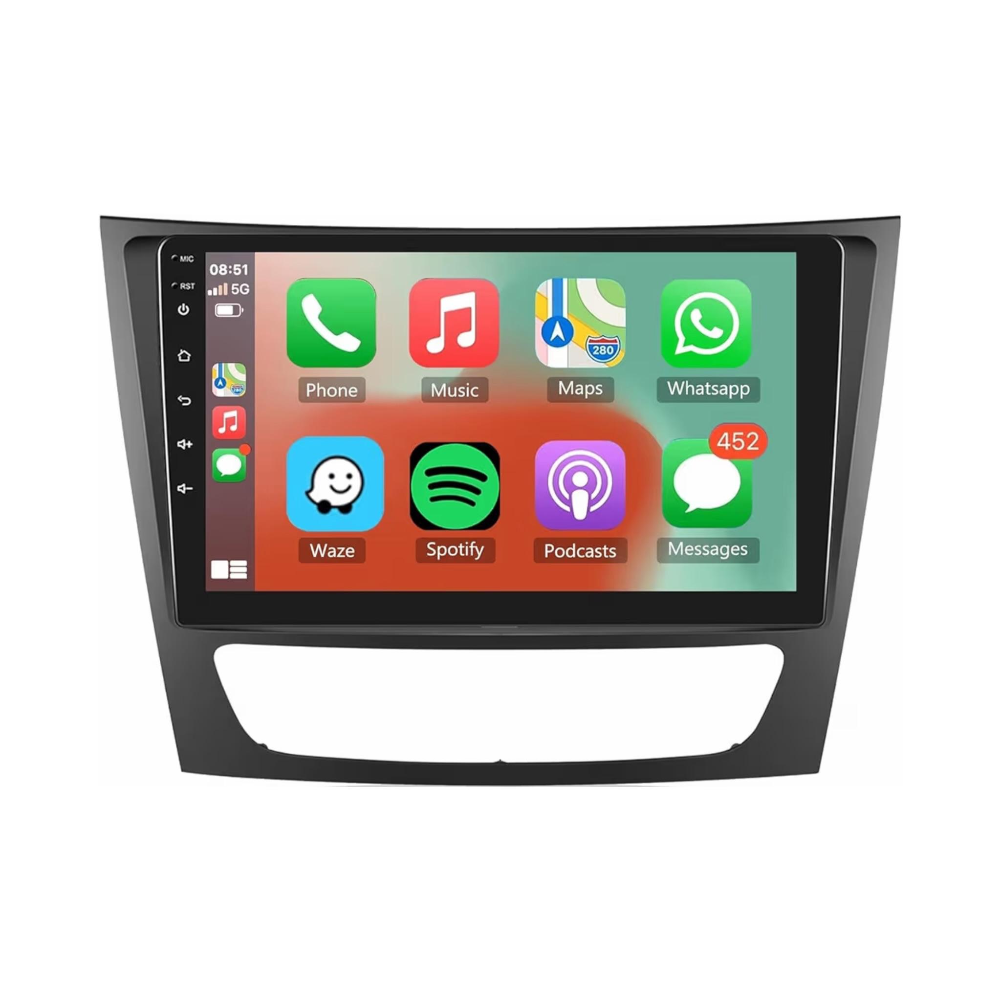 Android Car Stereo for Mercedes Benz E-Class W211 E200 CLS 2002-2010 9 Inch IPS.QLED Touch Screen with AHD Camera Included