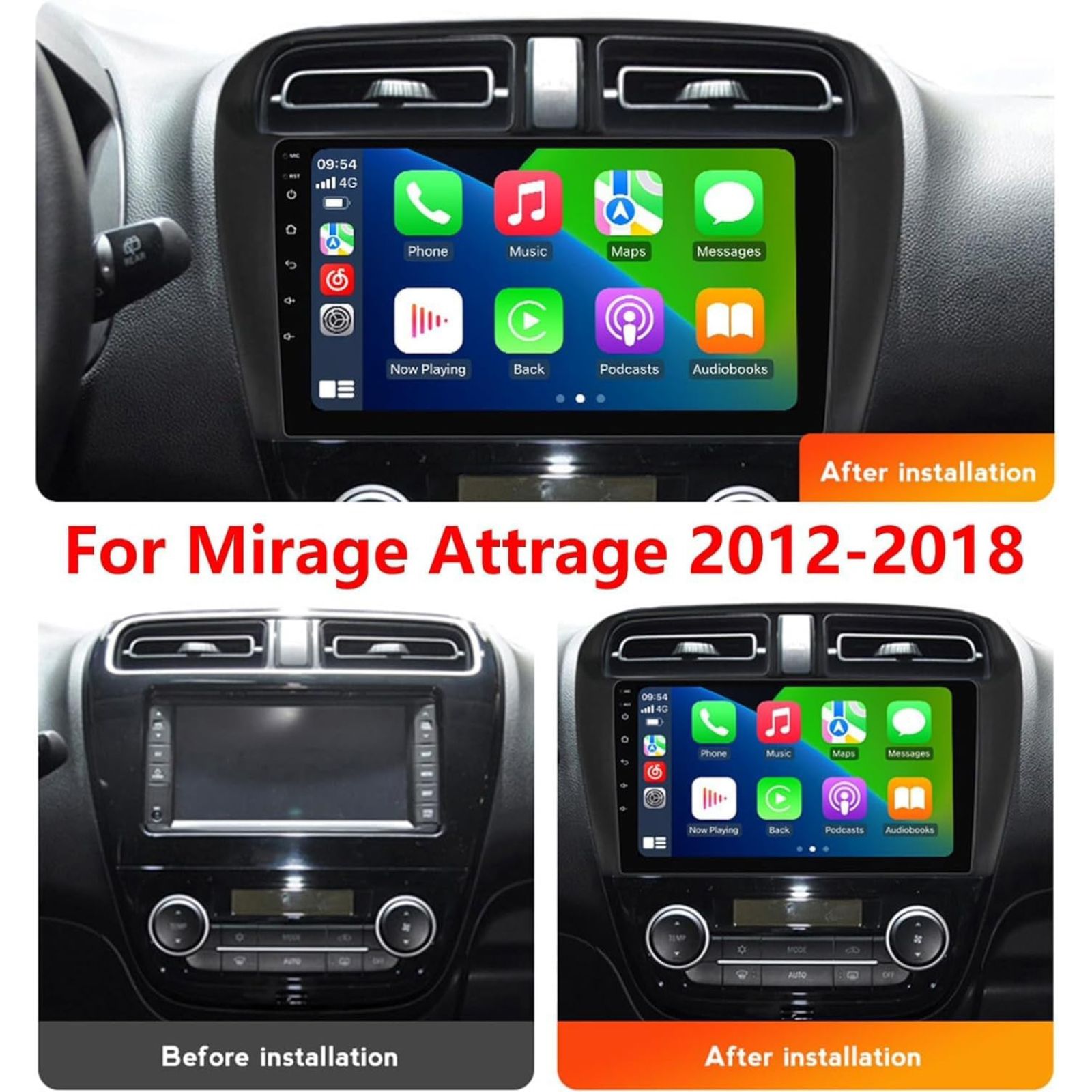Android Car Stereo for Mitsubishi Attrage/Mirage 2012-2022 9 Inch IPS.QLED Touch Screen with AHD Camera Included - Image 3