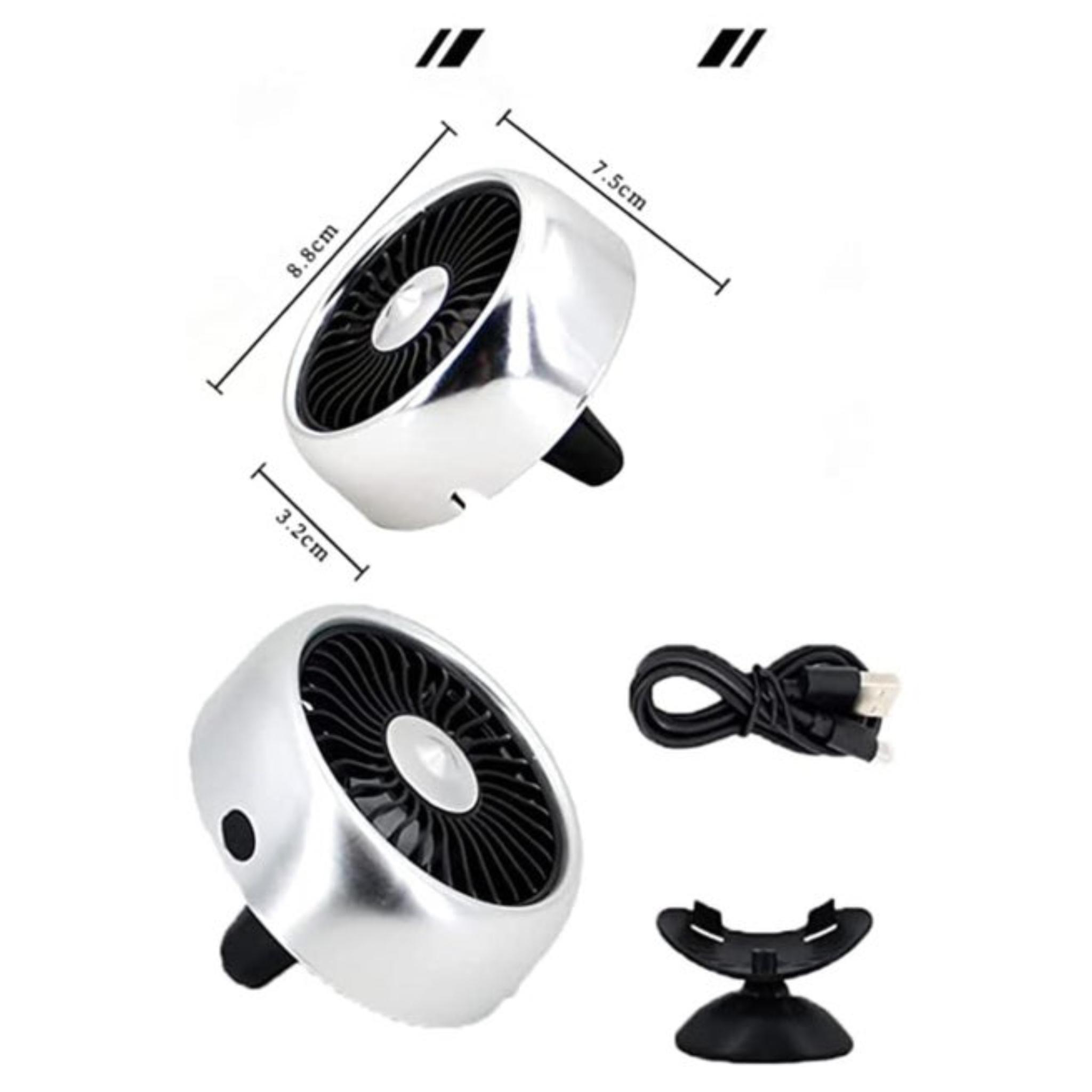 Mini USB Desk Portable Fan, 3 Speed Fan Control Fan with Atmosphere Light Air Outlet Type and Vertical Fans, Personal Quiet Electric Fan, for Car Home Office Camping - Image 2
