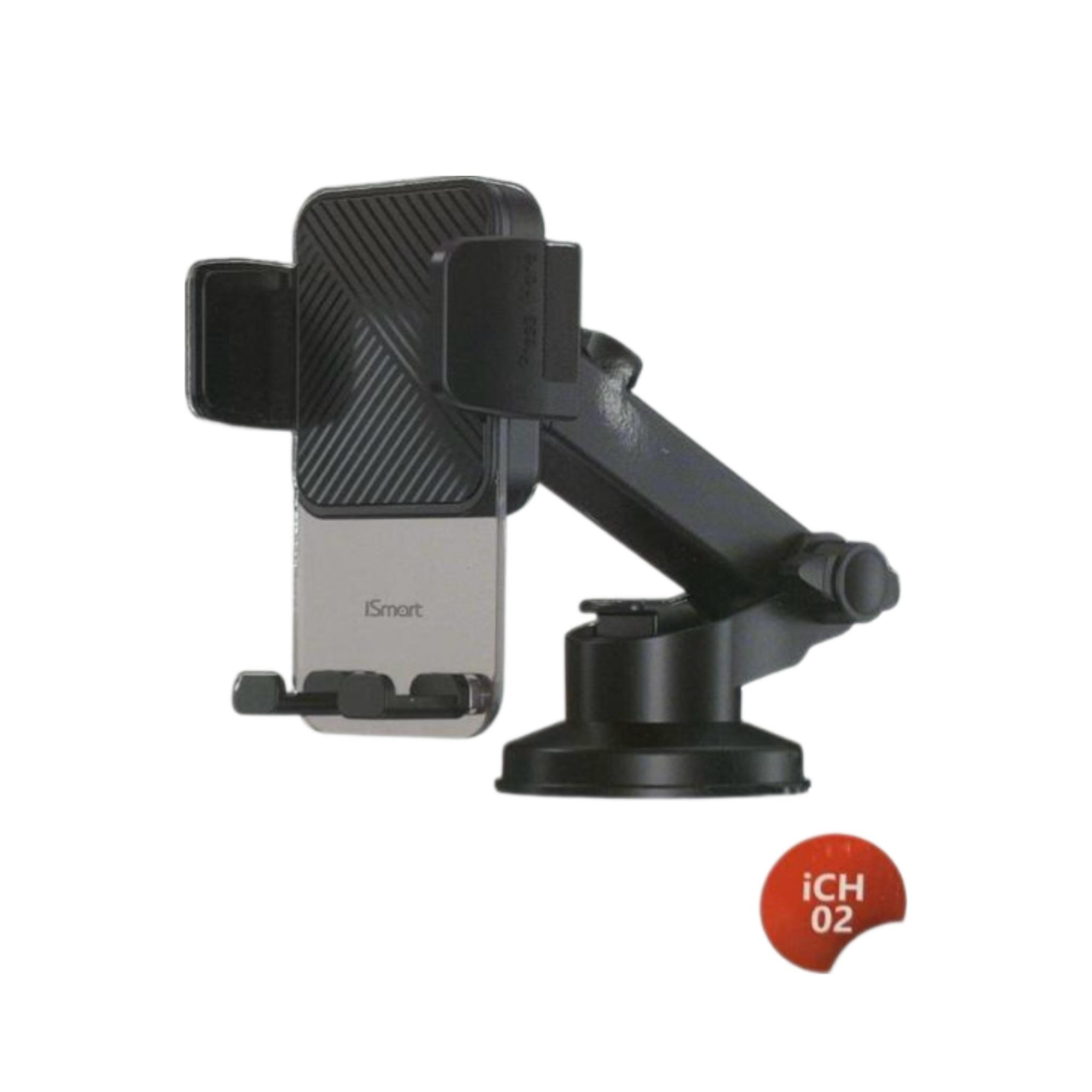 iCH-02 Car Phone Mount, 360° Rotatable Dashboard Holder with Gel Suction, Universal for 4-7 Inch Mobilephones, Black