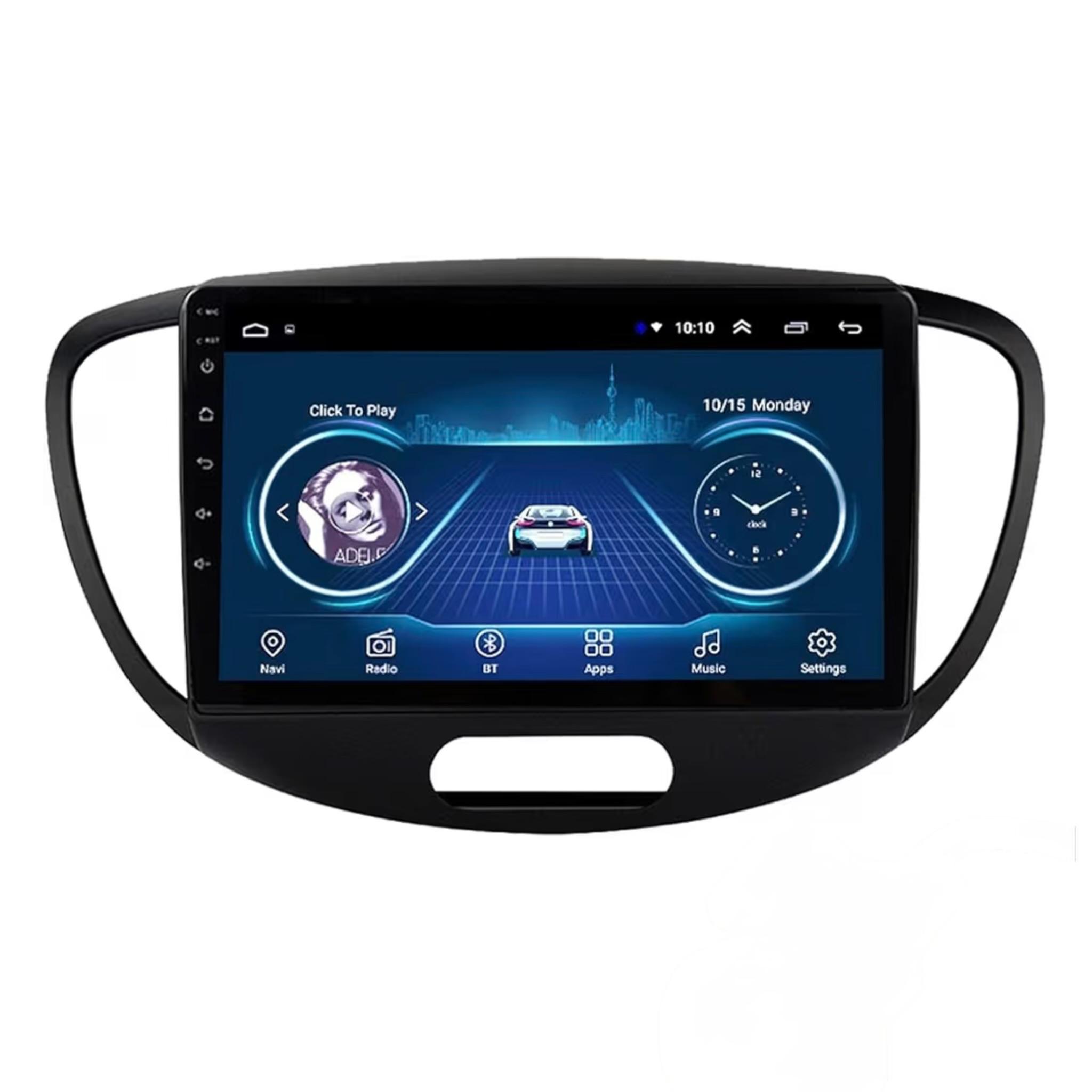Android Car Stereo for Hyundai i10 2007-2013 9 Inch IPS.QLED Touch Screen with AHD Camera Included