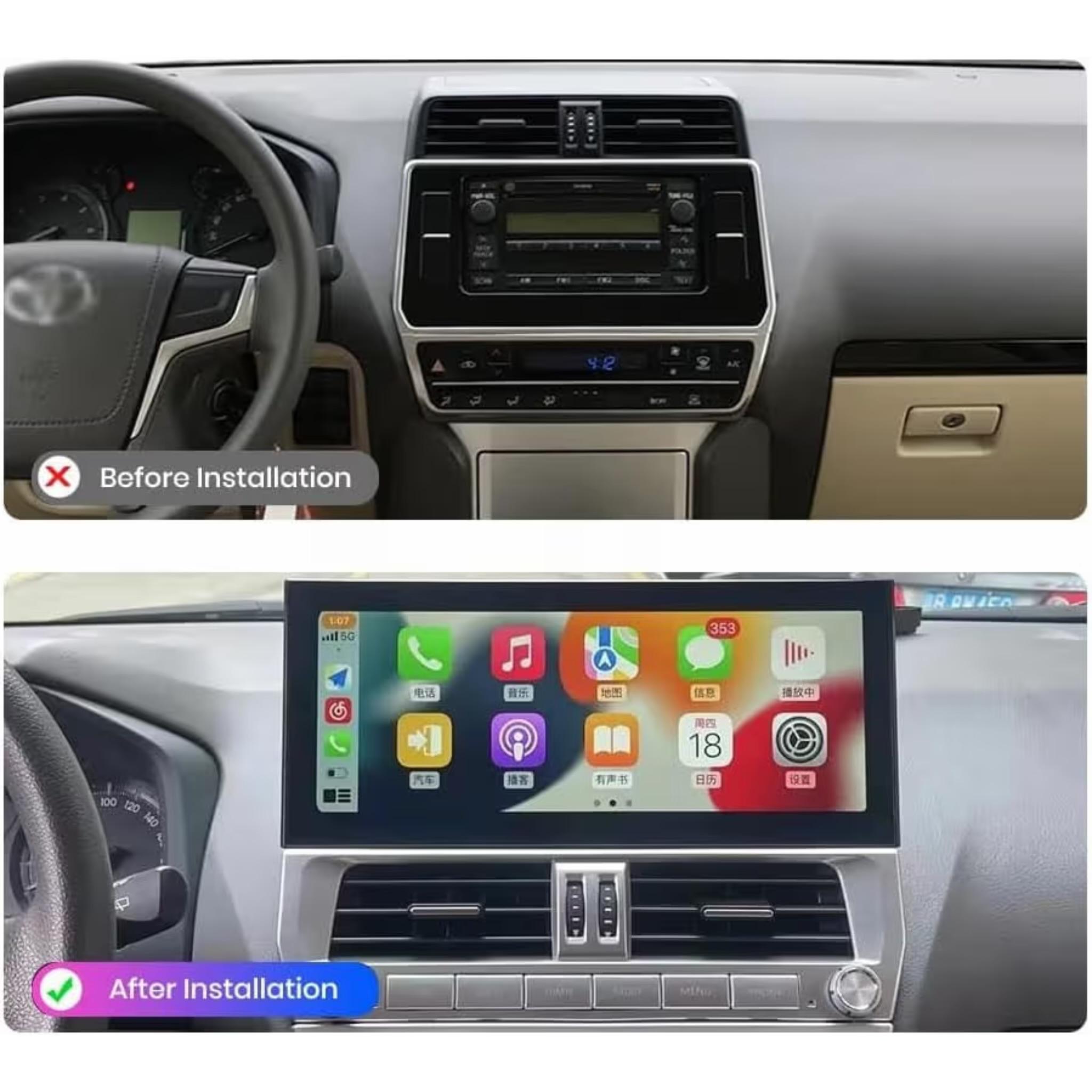 Android Car Stereo 12.3 Inch For Toyota Prado 2018-2023 IPS.QLED Touch Screen with AHD Camera Included - Image 2