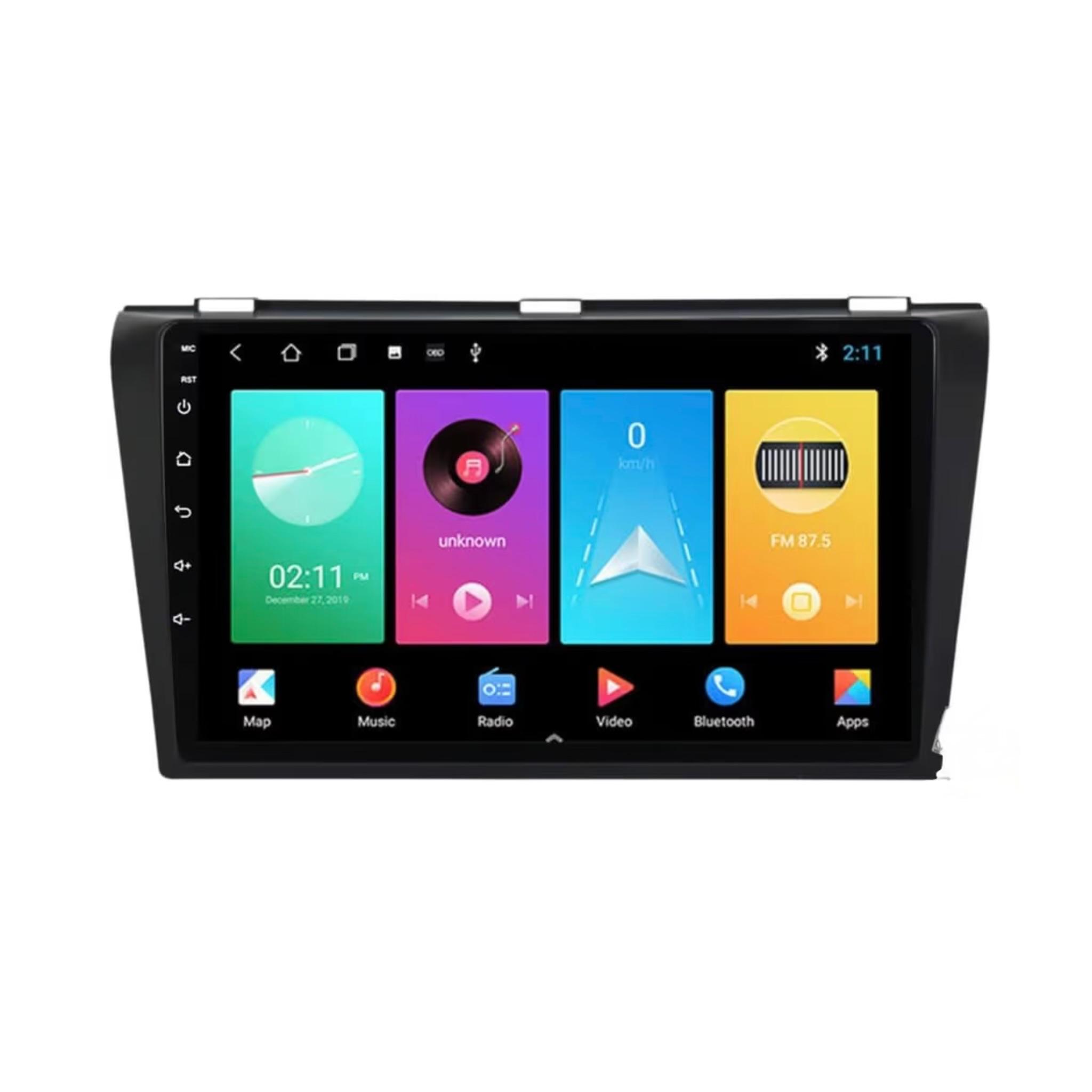 Android Car Stereo for Mazda 3 2003-2009 9 Inch IPS.QLED Touch Screen with AHD Camera Included
