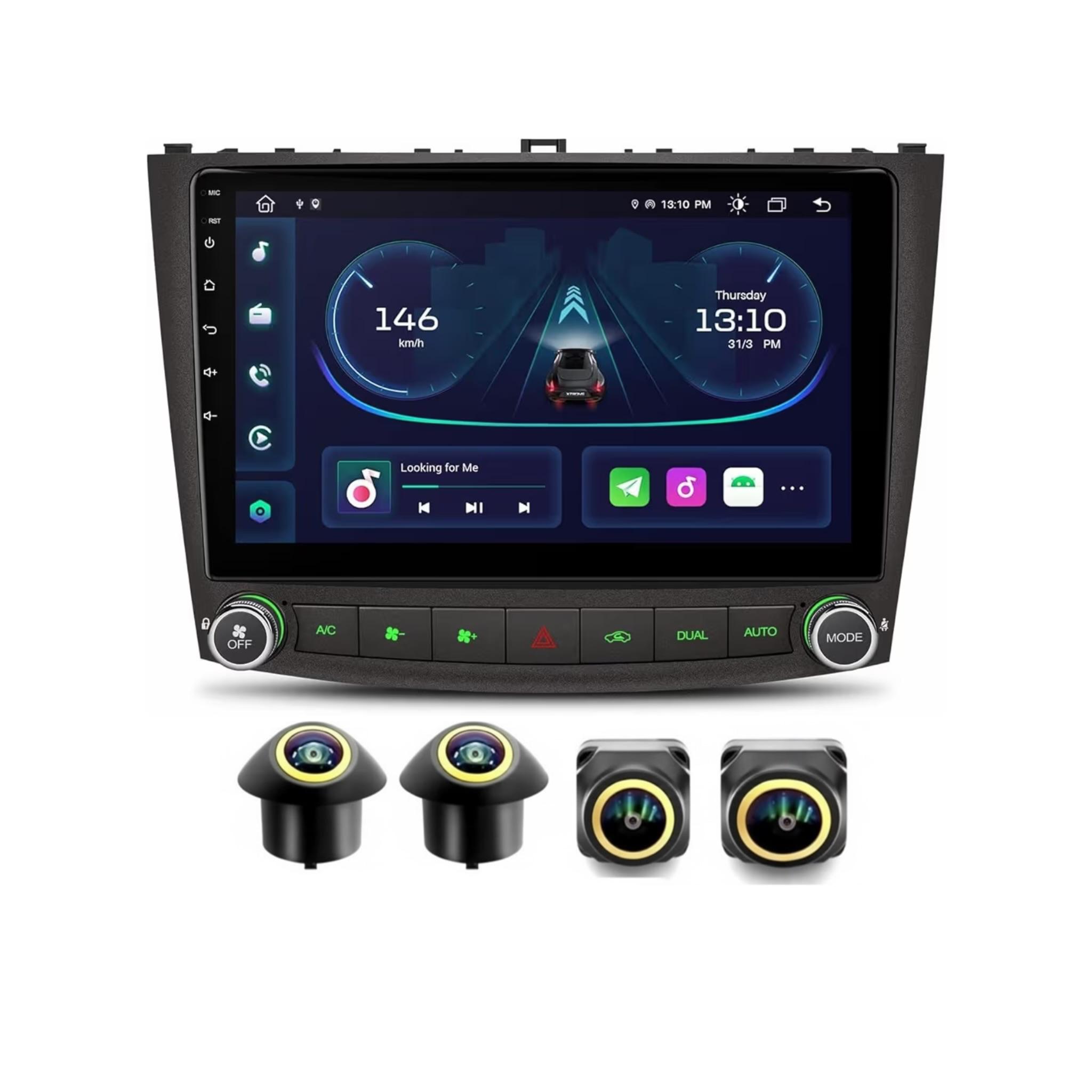 Android Car Stereo for Lexus IS250 IS300 IS200 IS220 IS350 2005-2009 10 Inch IPS.QLED Touch Screen with AHD Camera Included - Image 2