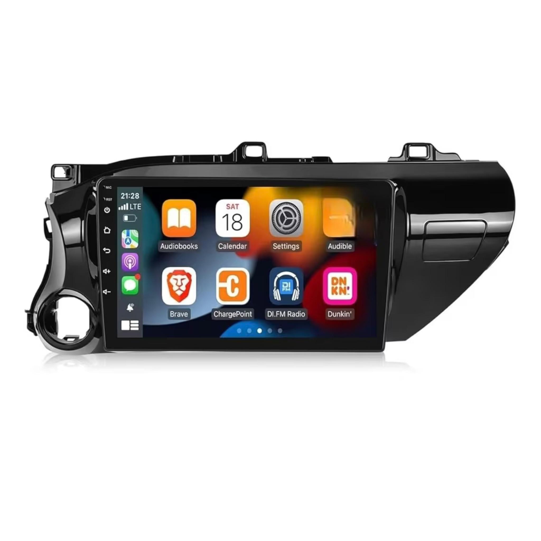 Android Car Stereo for Toyota Hilux 2015-2020 10 Inch IPS.QLED Touch Screen with AHD Camera Included