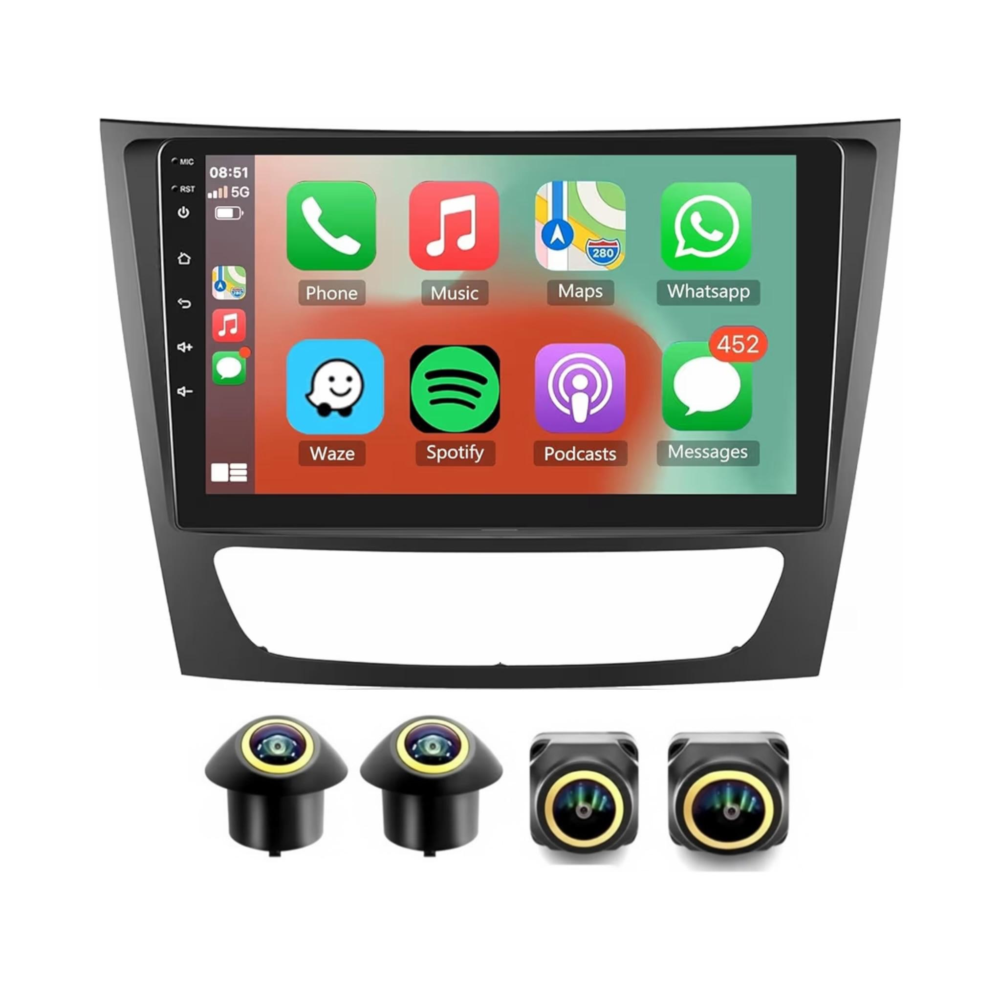 Android Car Stereo for Mercedes Benz E-Class W211 E200 CLS 2002-2010 9 Inch IPS.QLED Touch Screen with AHD Camera Included - Image 2
