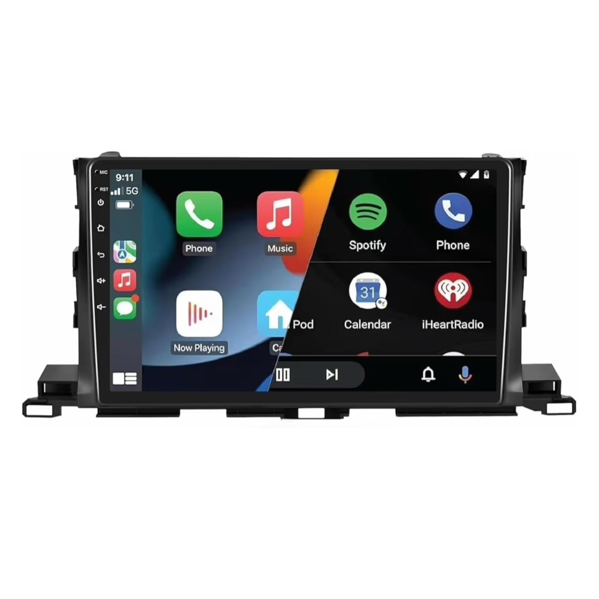 Android Car Stereo for Toyota Highlander 2014-2019 10 Inch IPS.QLED Touch Screen with AHD Camera Included