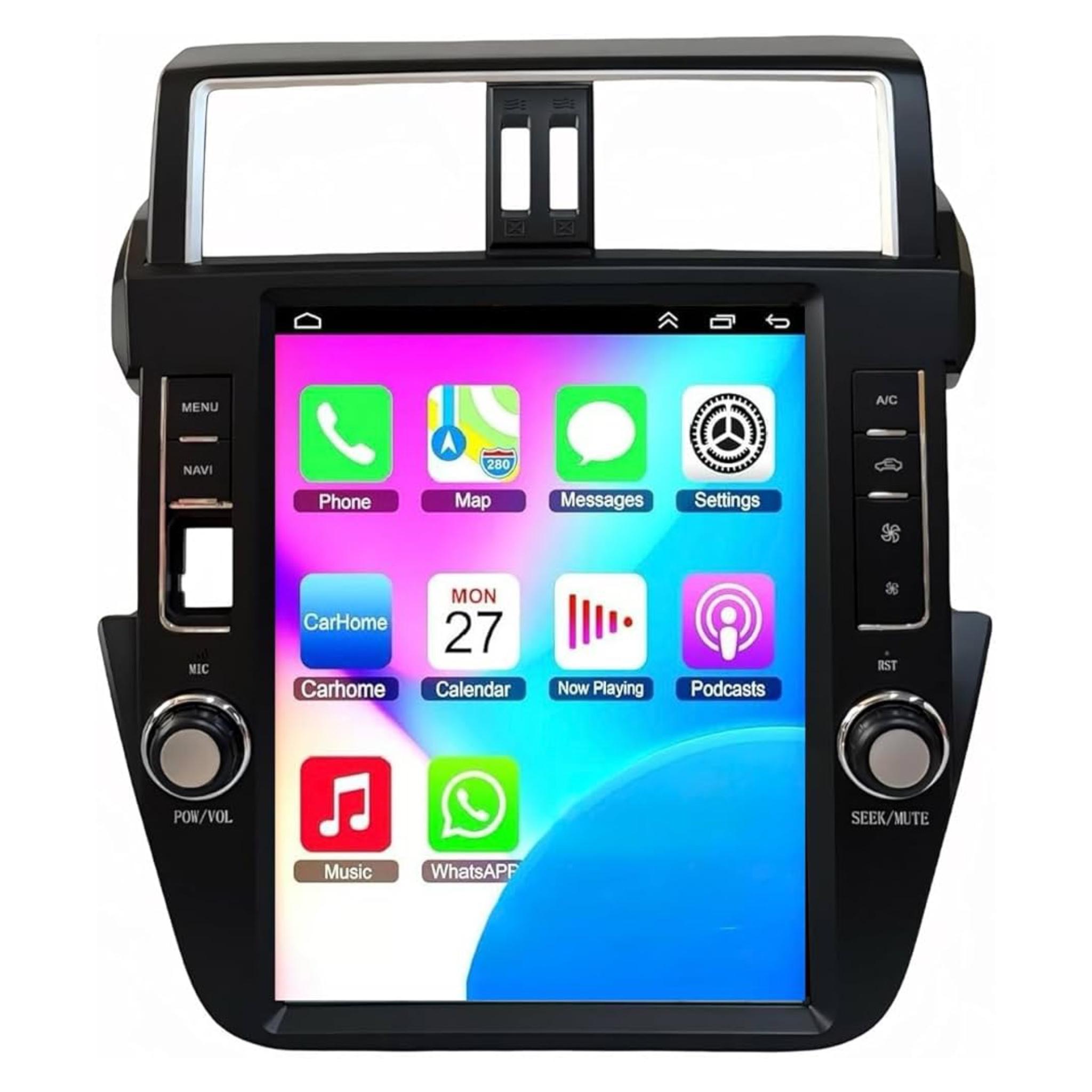 Android Tesla style Vertical Screen Toyota Prado 2014-2017 12.1 Inch IPS.QLED Touch Screen with AHD Camera Included