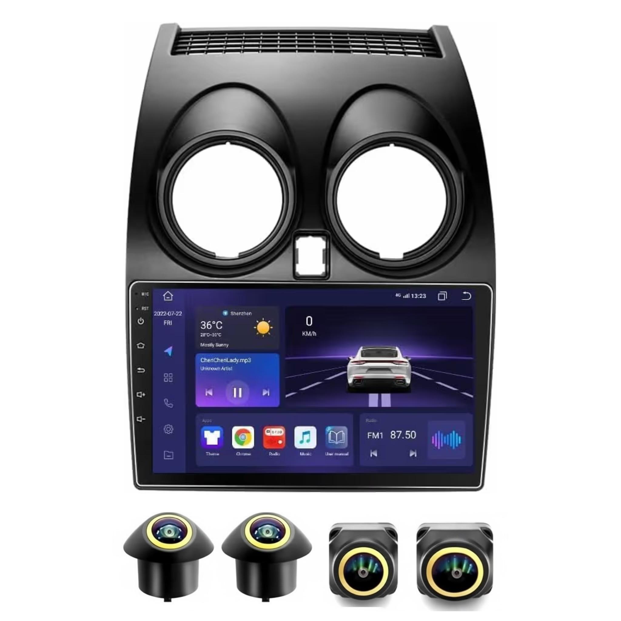 Android Car Stereo for Nissan Qashqai 2006-2013 9 Inch IPS.QLED Touch Screen with AHD Camera Included - Image 2