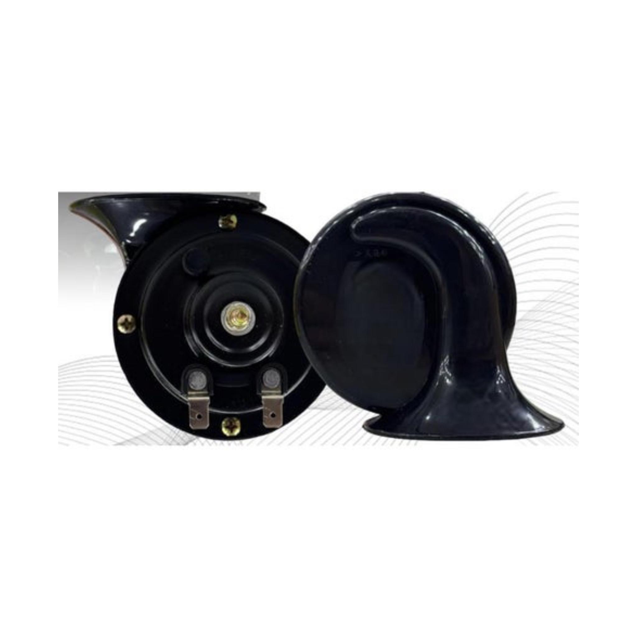 Universal Vehicle Horn Set HR-221 12V, Black Dual Electric Horns for Cars and Vans, Automotive Compatible