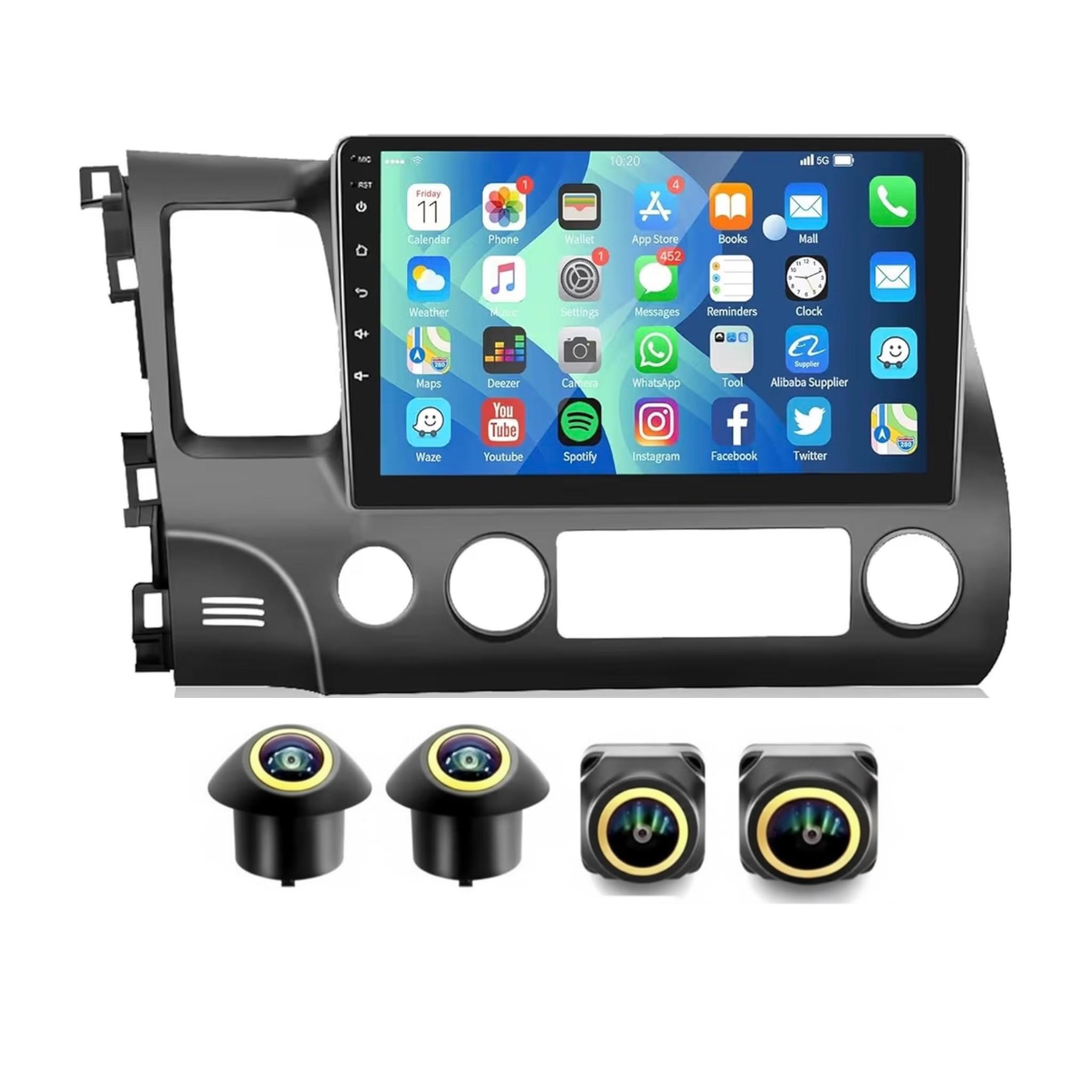 Android Car Stereo for Honda Civic 2006-2011 10 Inch IPS.QLED Touch Screen with AHD Camera Included - Image 2