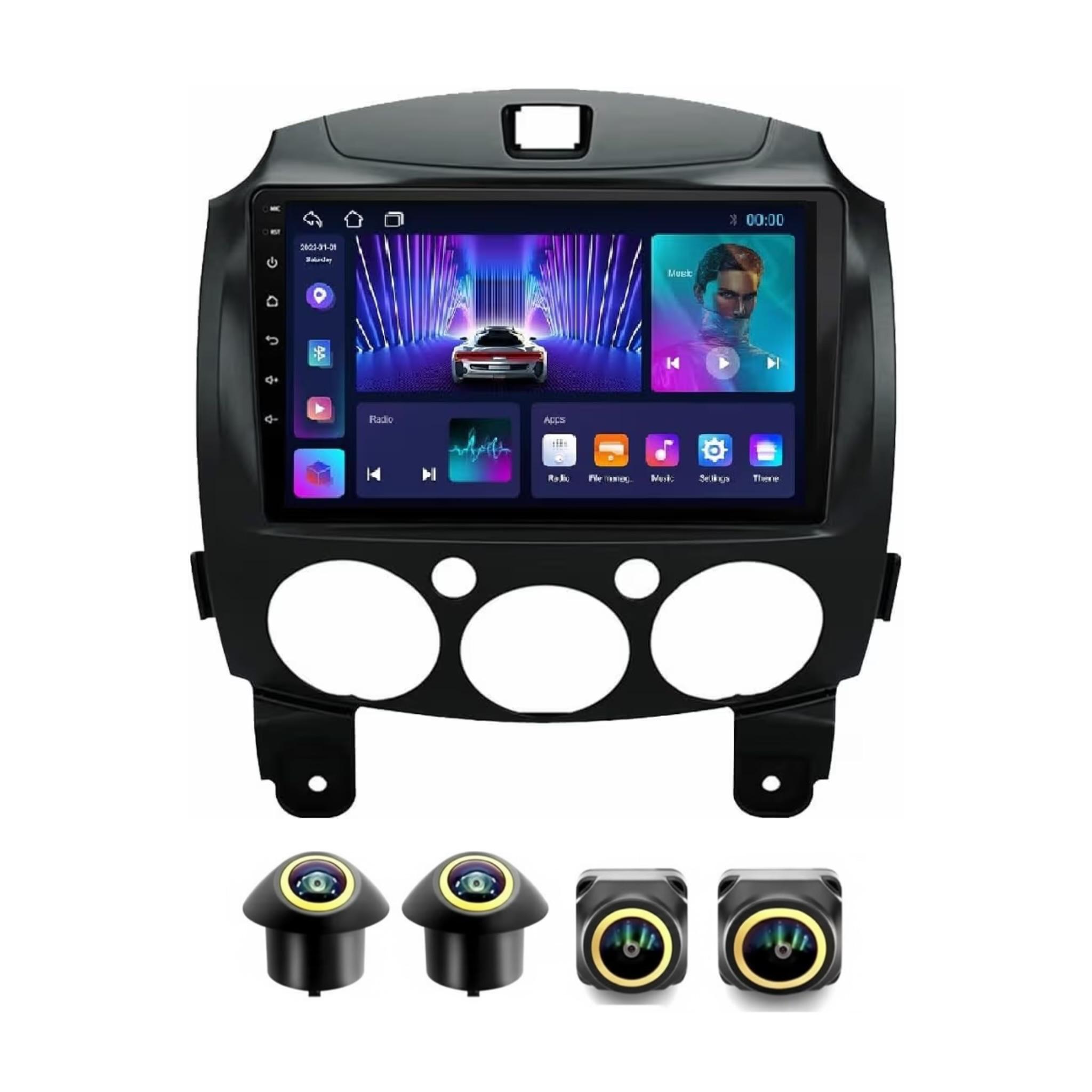 Android Car Stereo for Mazda 2 2007-2014 9 Inch IPS.QLED Touch Screen with AHD Camera Included - Image 2