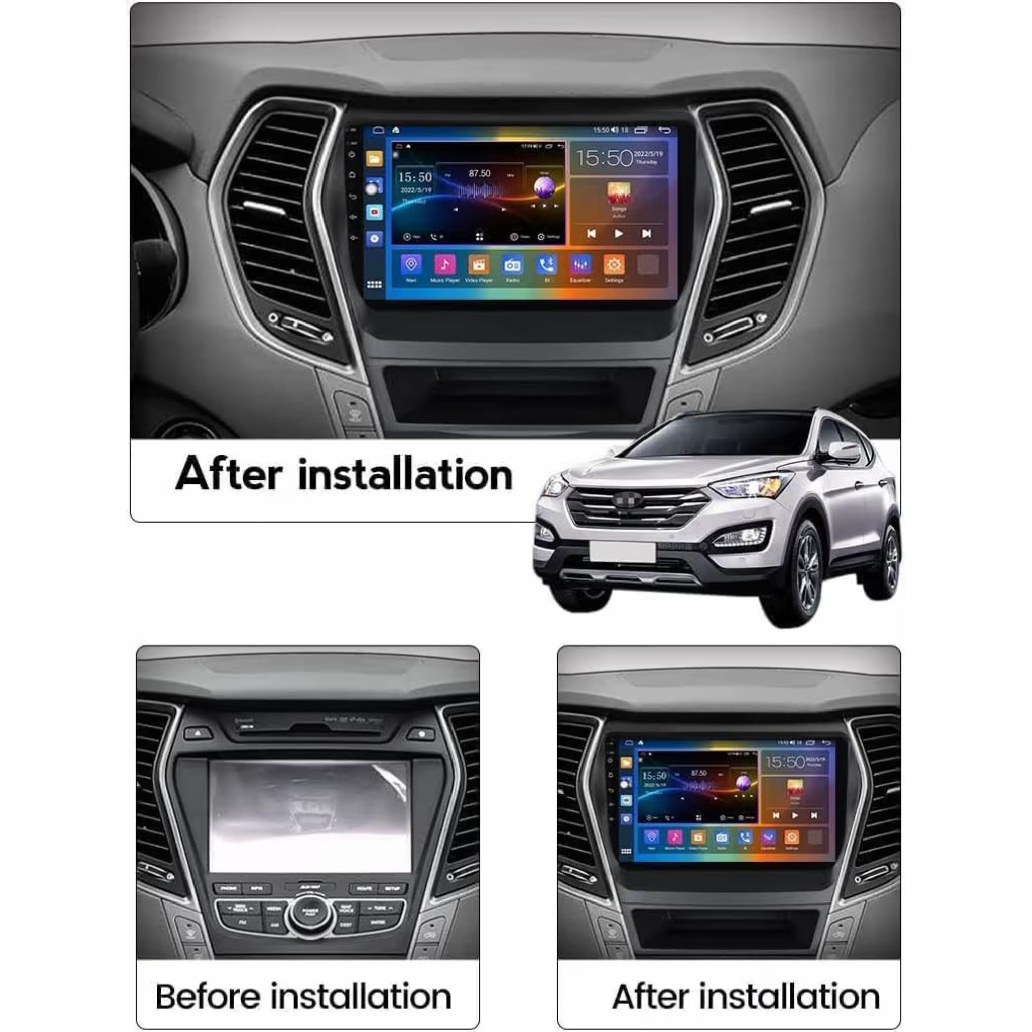 Android Car Stereo for HYUNDAI IX45 SANTA FE 2013-2017 9 Inch IPS.QLED Touch Screen with AHD Camera Included - Image 3