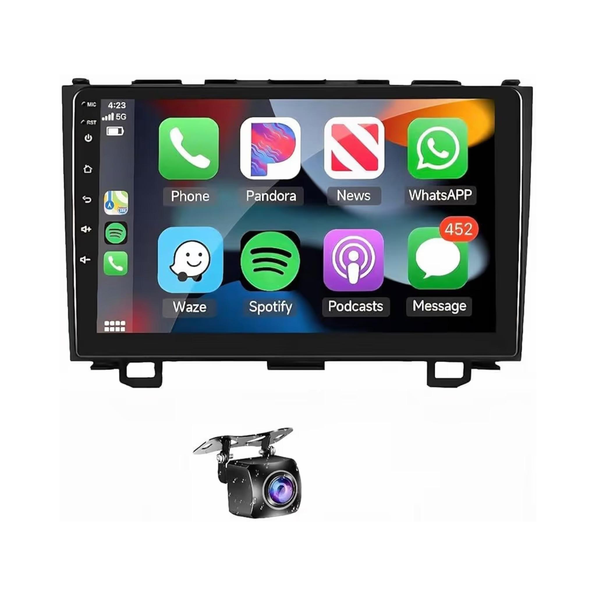 Android Car Stereo for Honda CRV 2007-2011 9 Inch IPS.QLED Touch Screen with AHD Camera Included