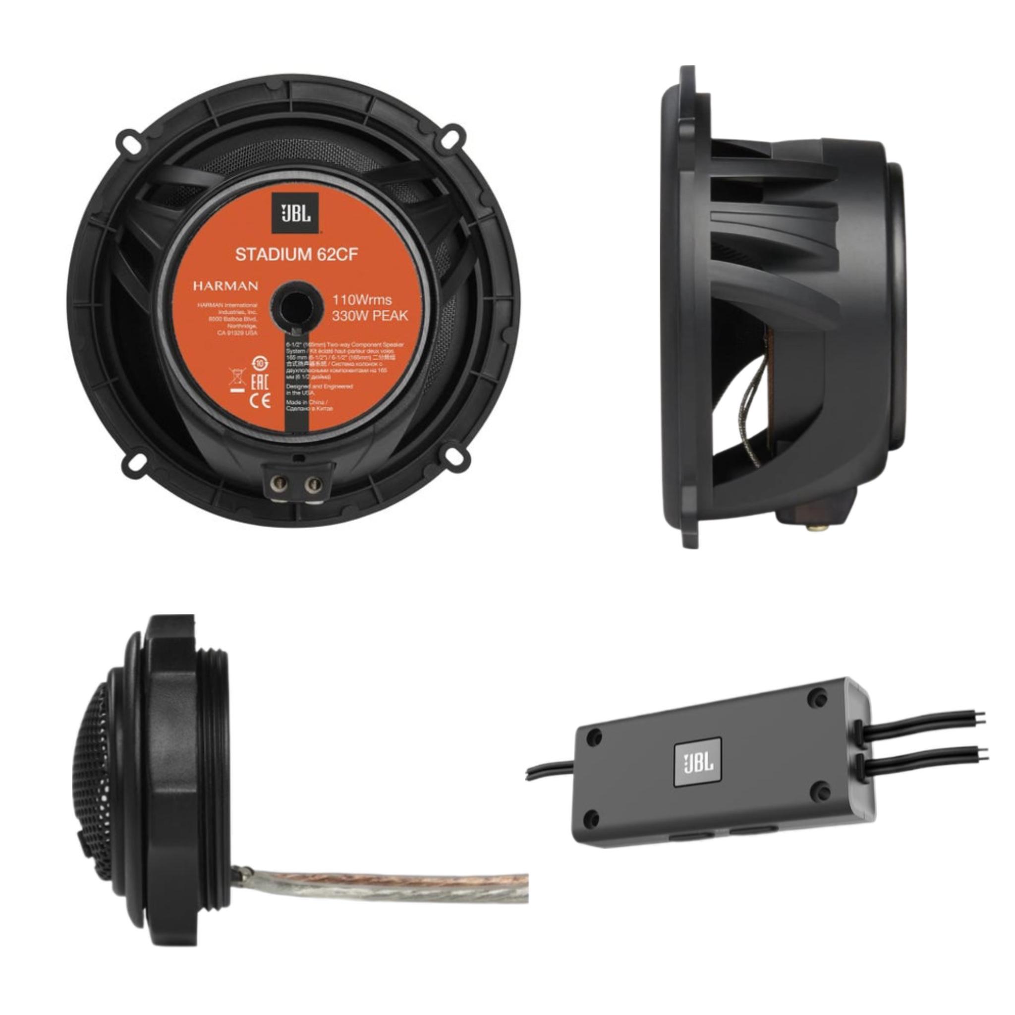 JBL Stadium 62CF 2-Way Car Sound System - 330 Watt Components Car Speaker Box Set with 165 mm 2-Way Component Speaker System - Image 2