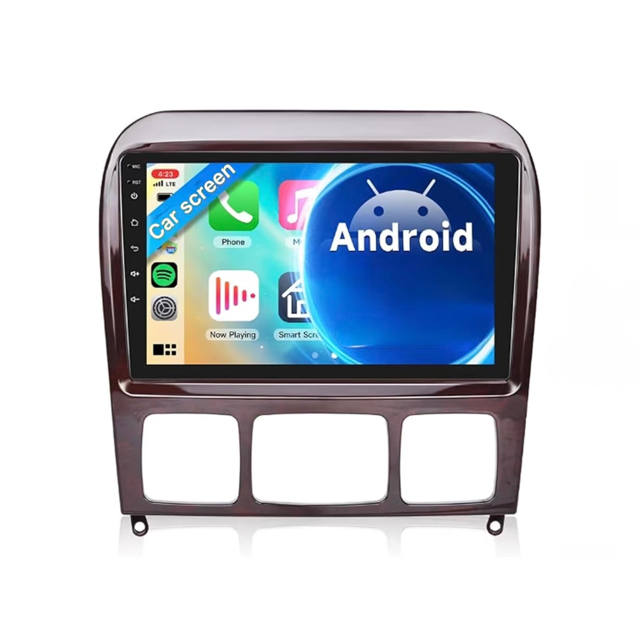Android Car Stereo for Mercedes Benz S Class W220 VV220 1998-2005 9 Inch IPS.QLED Touch Screen with AHD Camera Included