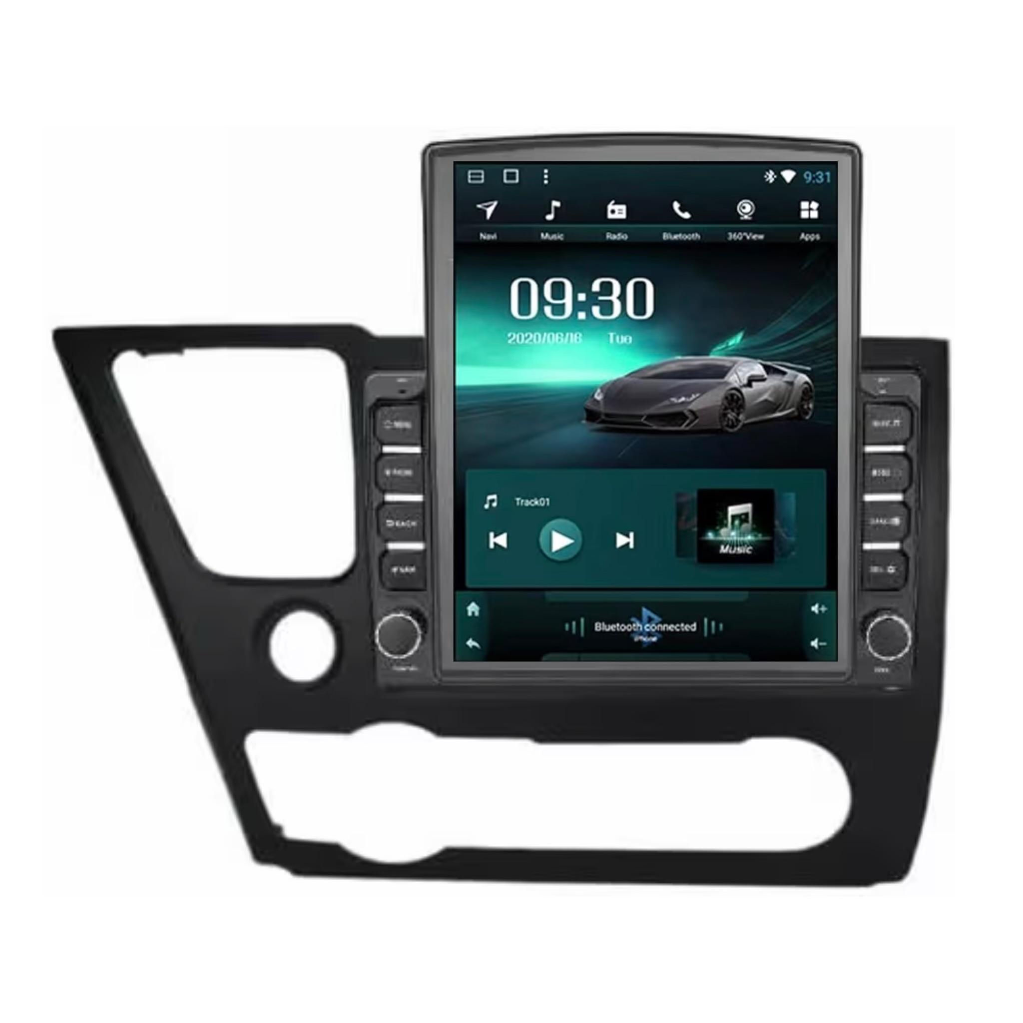 Android Tesla style Vertical Screen for Honda Civic 2013-2017 9.7 Inch IPS.QLED Touch Screen with AHD Camera Included