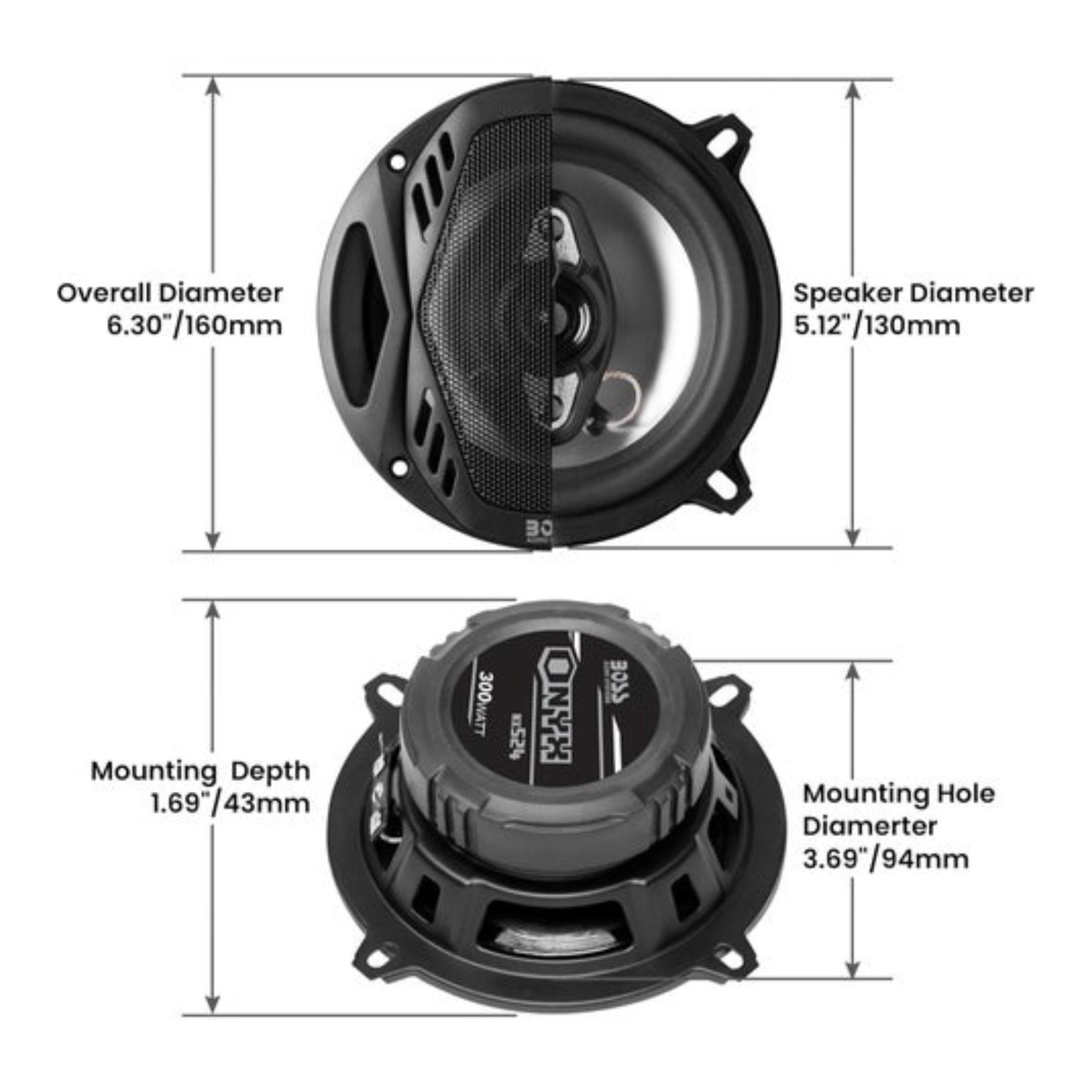 BOSS NX524 300 Watt Per Pair, 5.25 Inch, Full Range, 4 Way Car Speakers, Sold in Pairs - Image 2