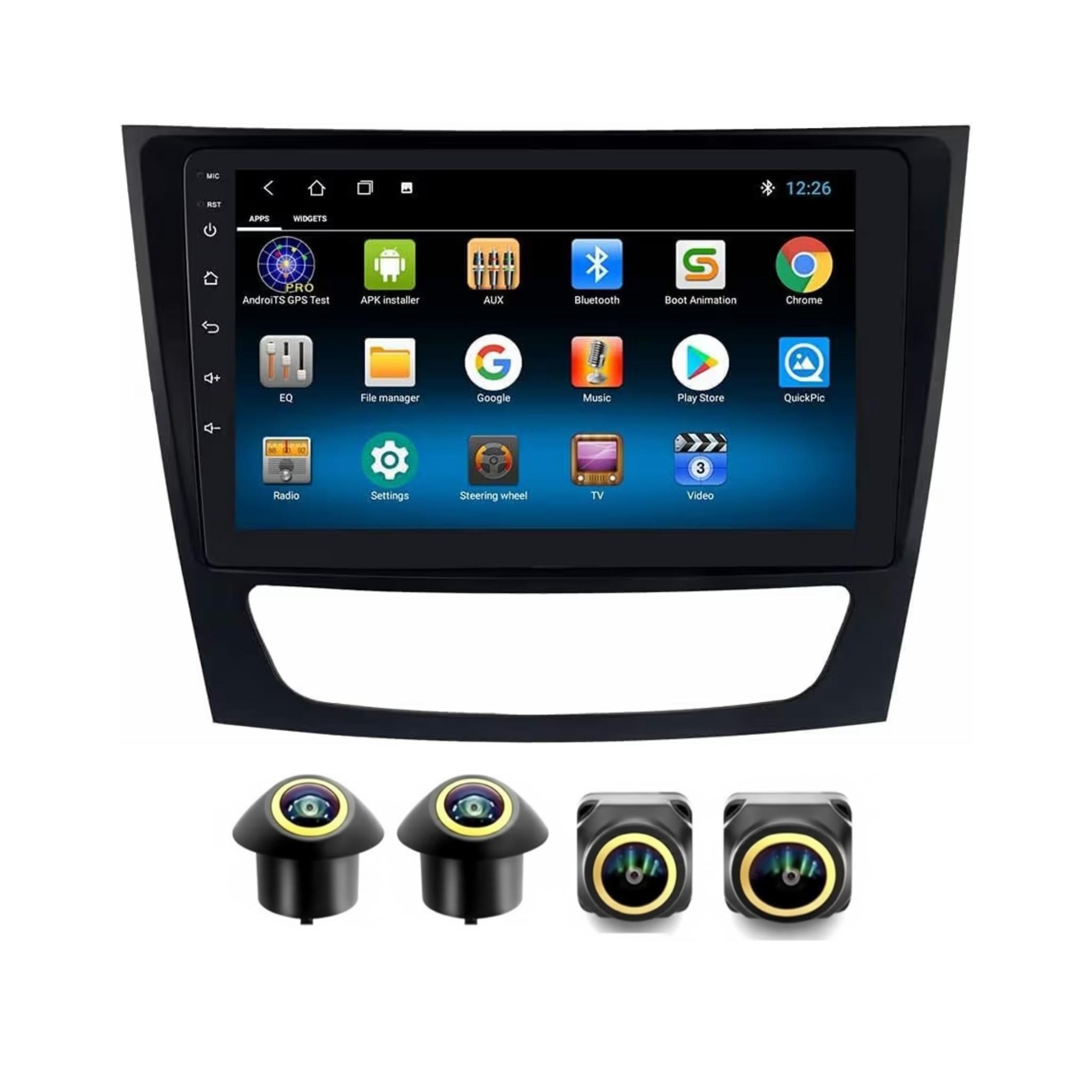 Android Car Stereo for Mercedes Benz E-Class W211 CLS CLASS 2002-2008 9 Inch IPS.QLED Touch Screen with AHD Camera Included - Image 2