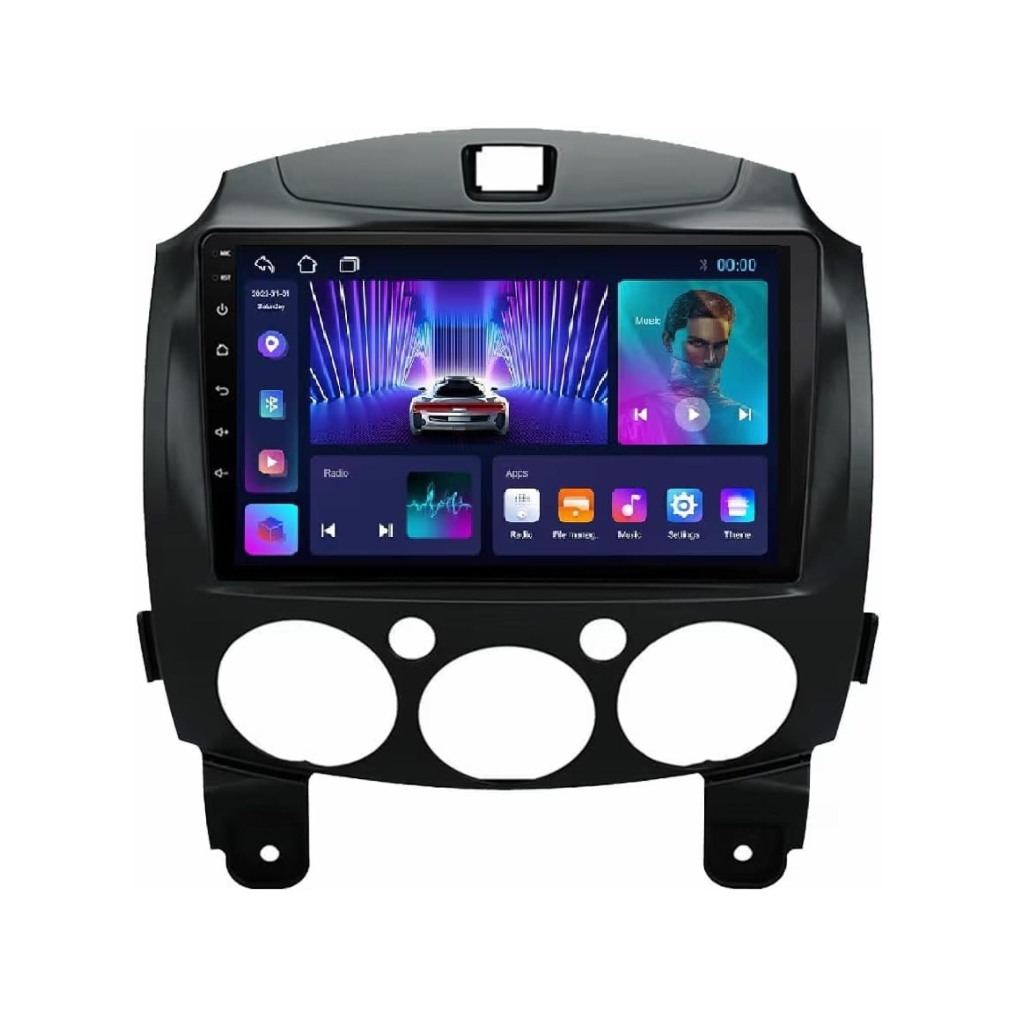 Android Car Stereo for Mazda 2 2007-2014 9 Inch IPS.QLED Touch Screen with AHD Camera Included