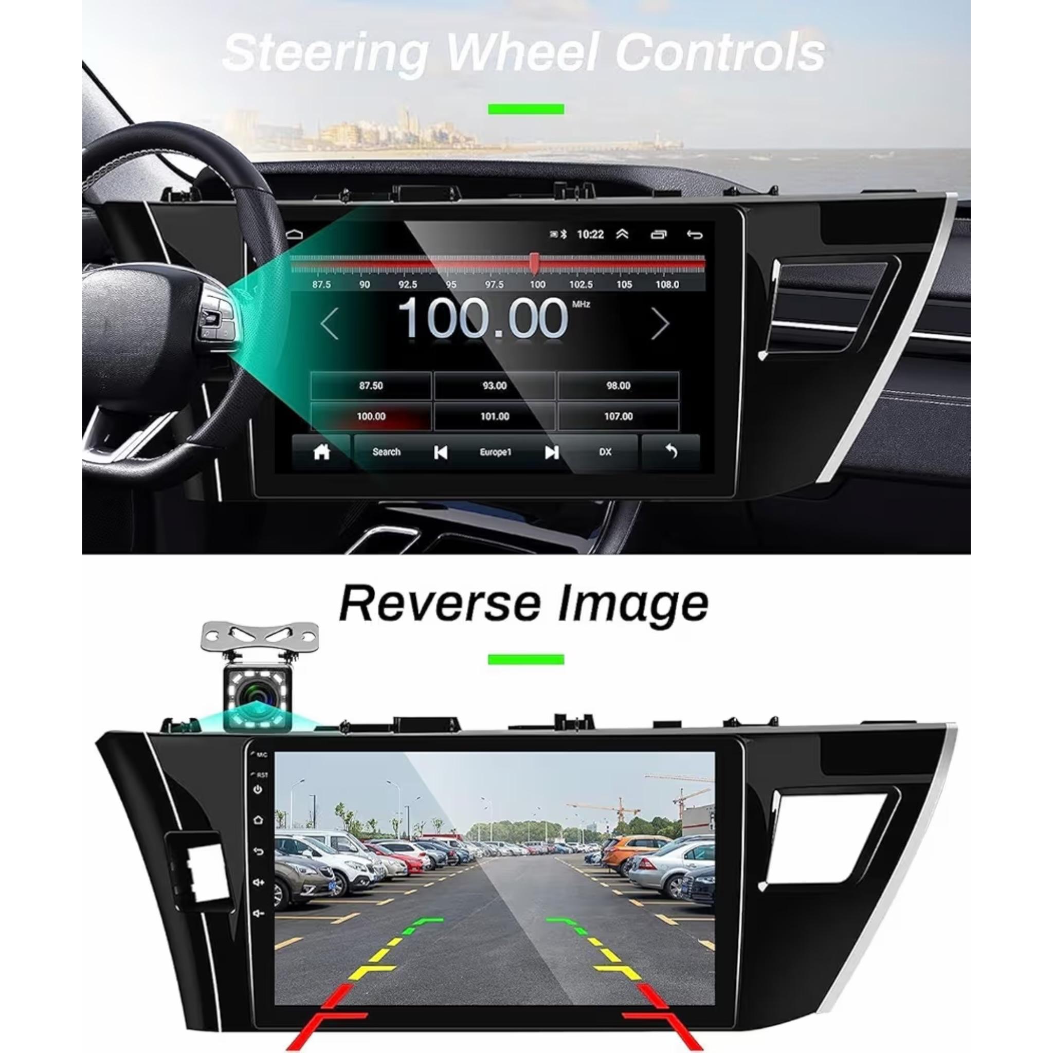 Android Car Stereo for Toyota Corolla 2014-2016 10 Inch IPS.QLED Touch Screen with AHD Camera Included - Image 3
