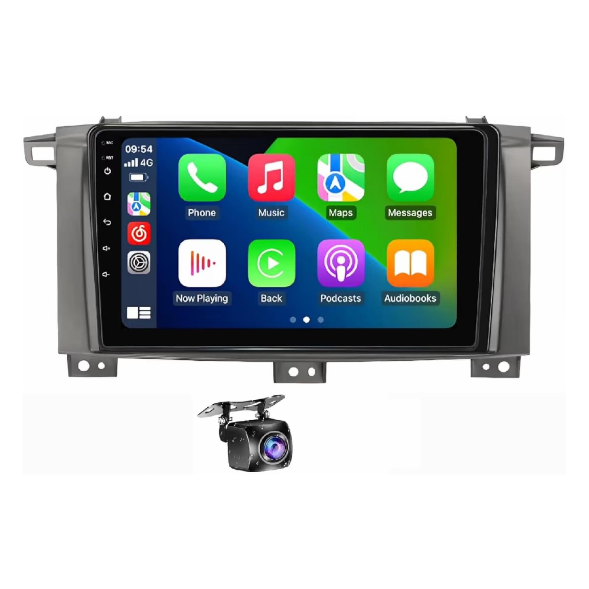 Android Car Stereo for Toyota Land Cruiser LC100 GXR 2003-2006 9 Inch IPS.QLED Touch Screen with AHD Camera Included