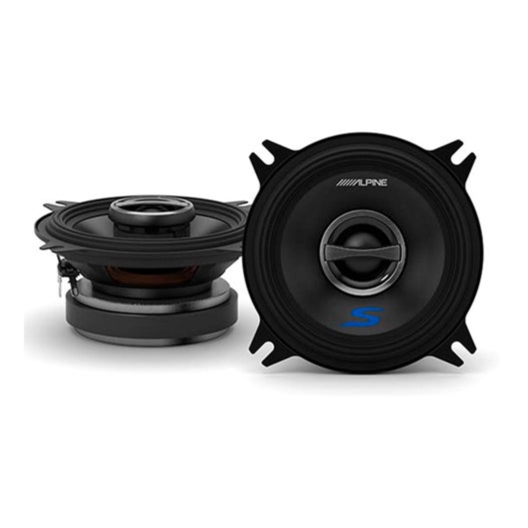 Alpine S-S40 S-Series 4-inch Coaxial 2-Way Speakers (pair) - Contains 4x6" Adapter Plate
