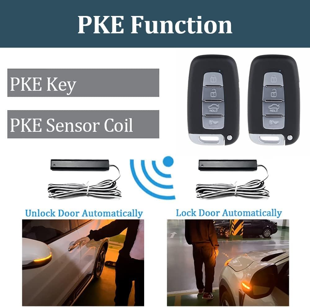 12V Car Passive Keyless Entry System PKE Engine Starter Push Button Vehicles Start/Stop Kit Safe Lock with 2 Smart Key - Image 2