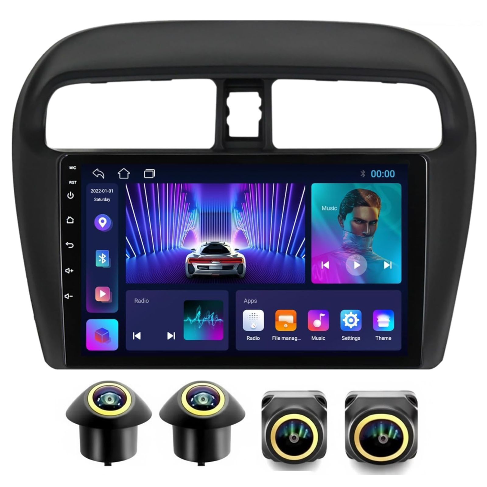 Android Car Stereo for Mitsubishi Attrage/Mirage 2012-2022 9 Inch IPS.QLED Touch Screen with AHD Camera Included - Image 2