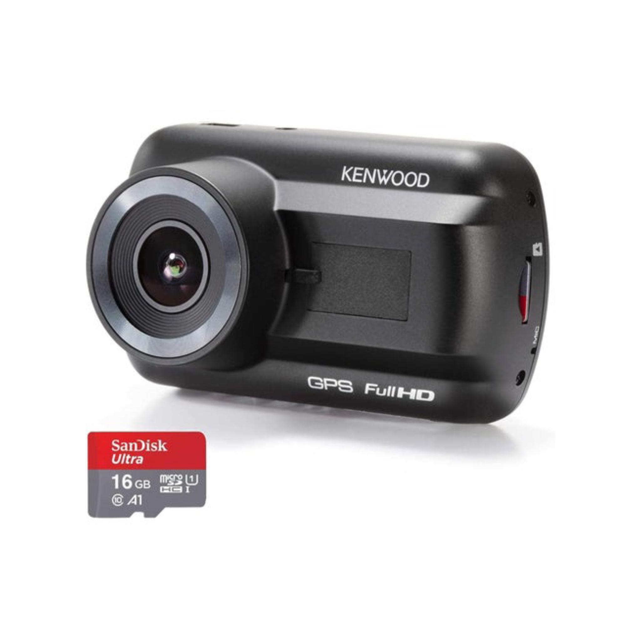 KENWOOD DRV-A201 Full HD Dash Cam with 3-Axis G-sensor and GPS + 16GB Micro SD Card