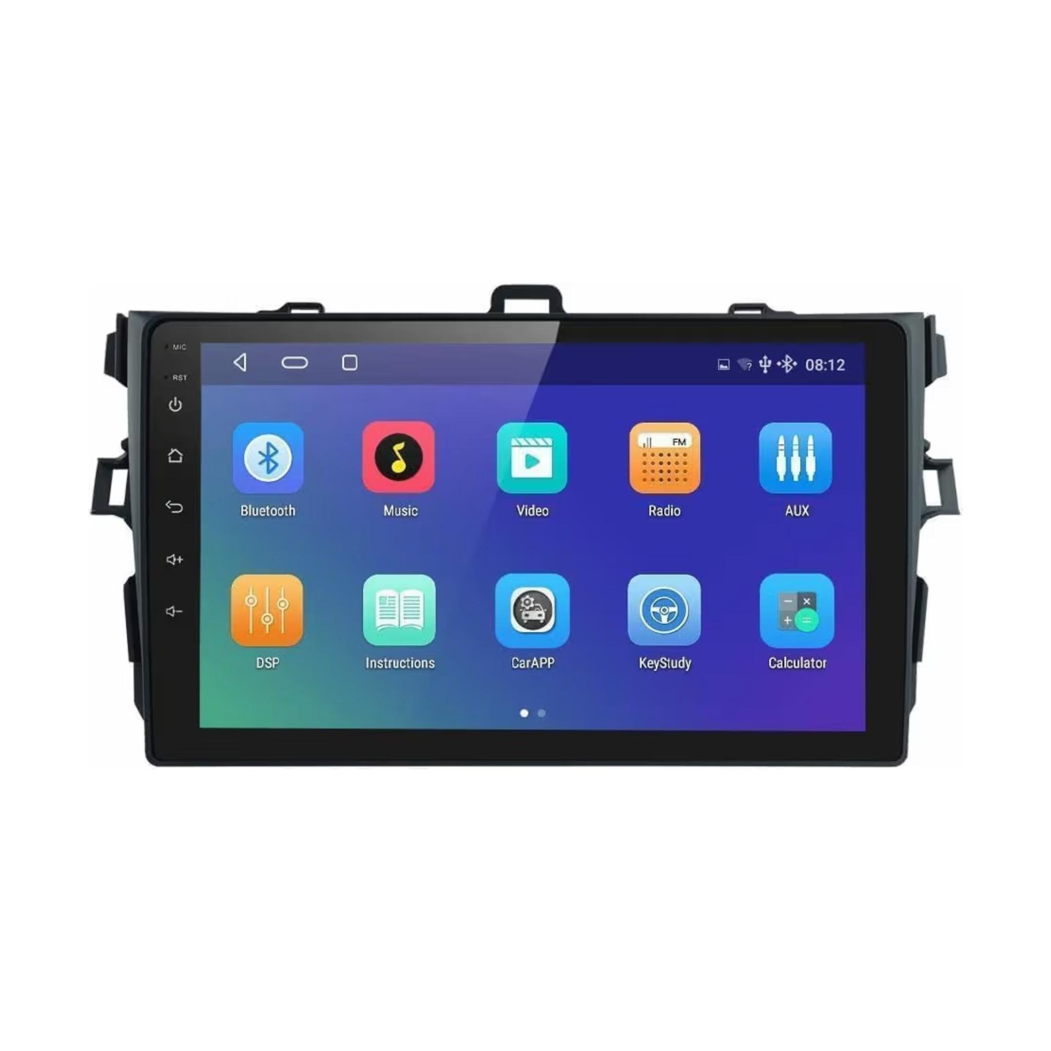 Android Car Stereo for Toyota Corolla 2007-2011 9 Inch IPS.QLED Touch Screen with AHD Camera Included