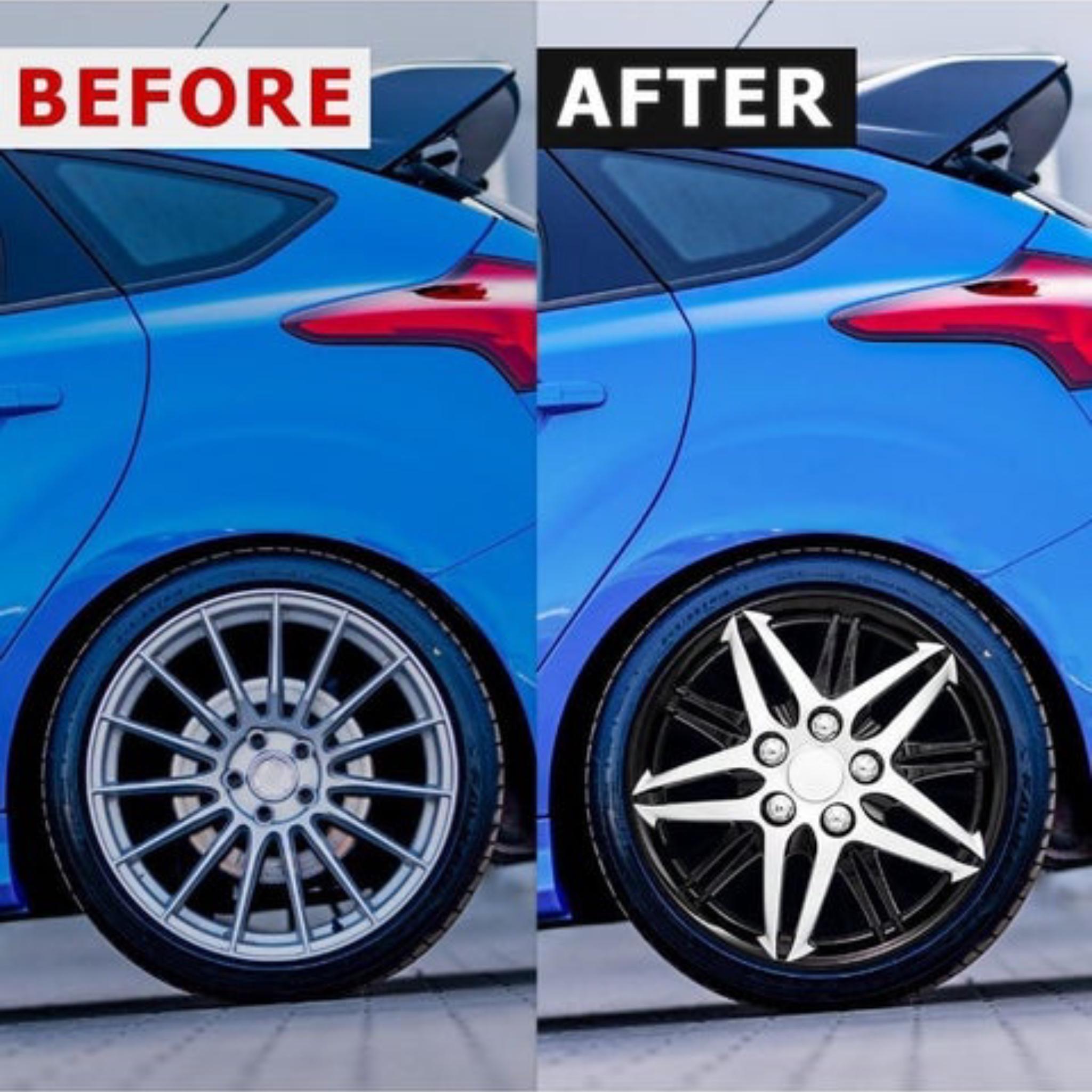 Wheel Covers, Black and Silver Sport Design, Set of 4 - Image 2