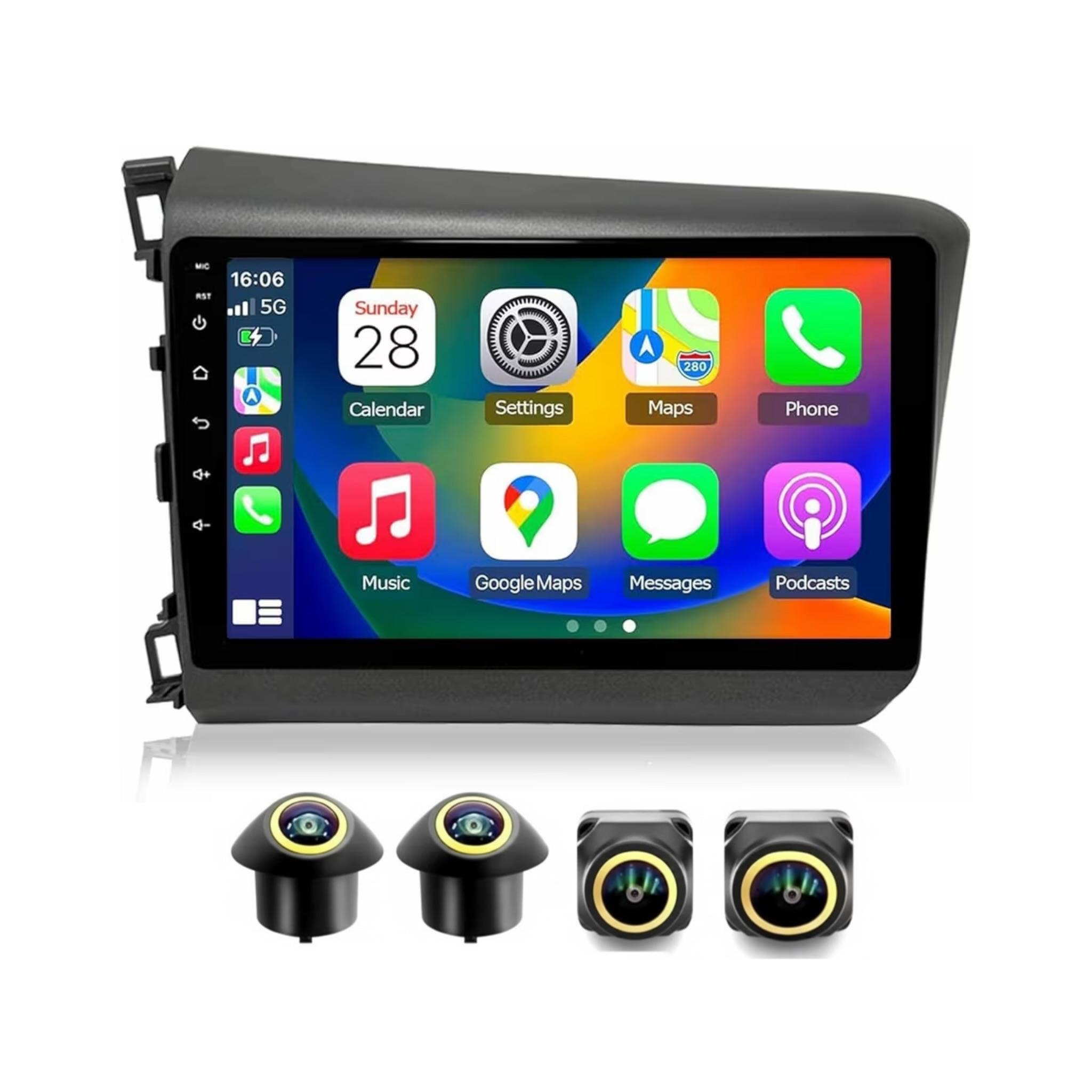 Android Car Stereo for Honda Civic 2012-2015 9 Inch IPS.QLED Touch Screen with AHD Camera Included - Image 2