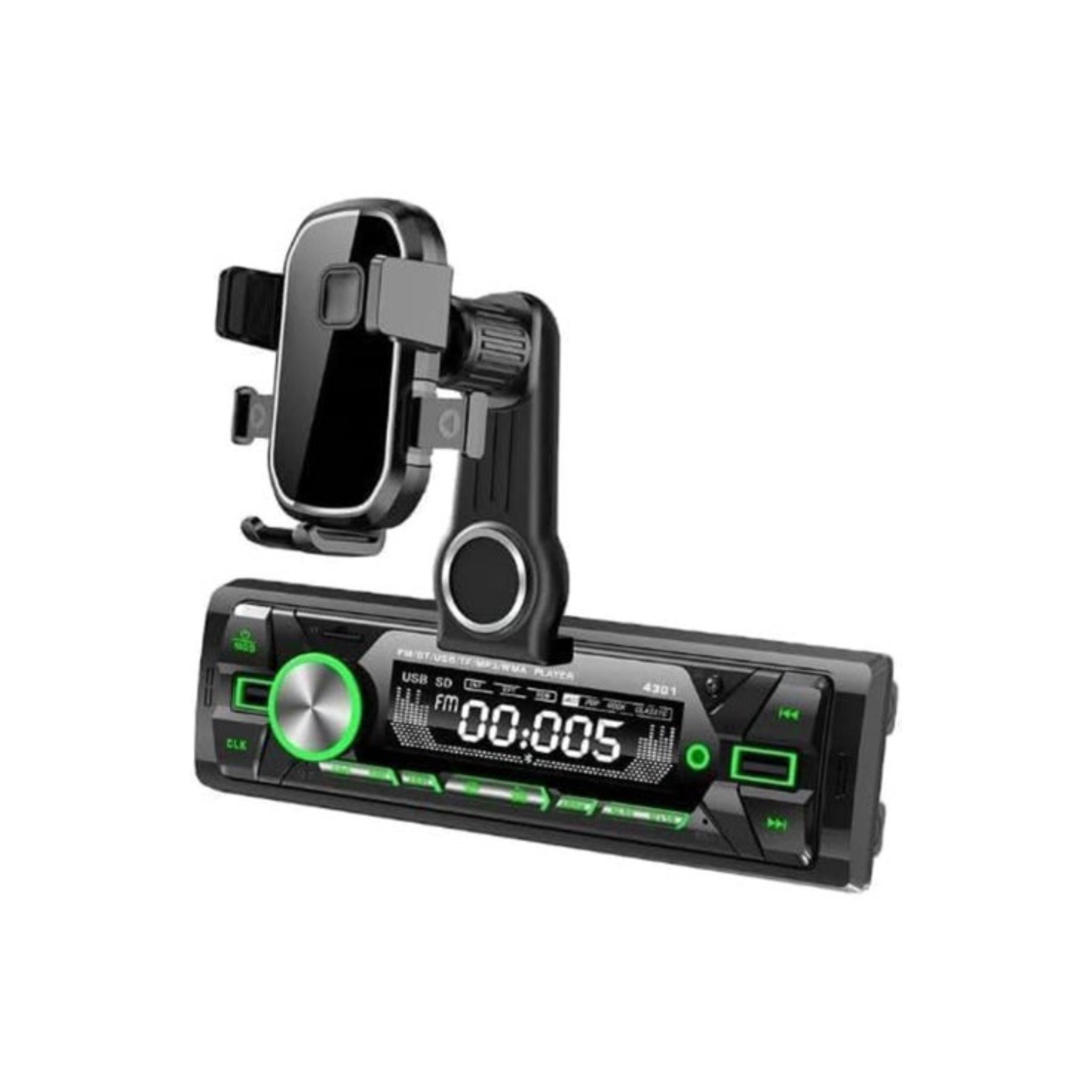 Car MP3 Player with Phone Mount, Digital Display, USB Compatible, TF Card Support, Universal Vehicle Audio System