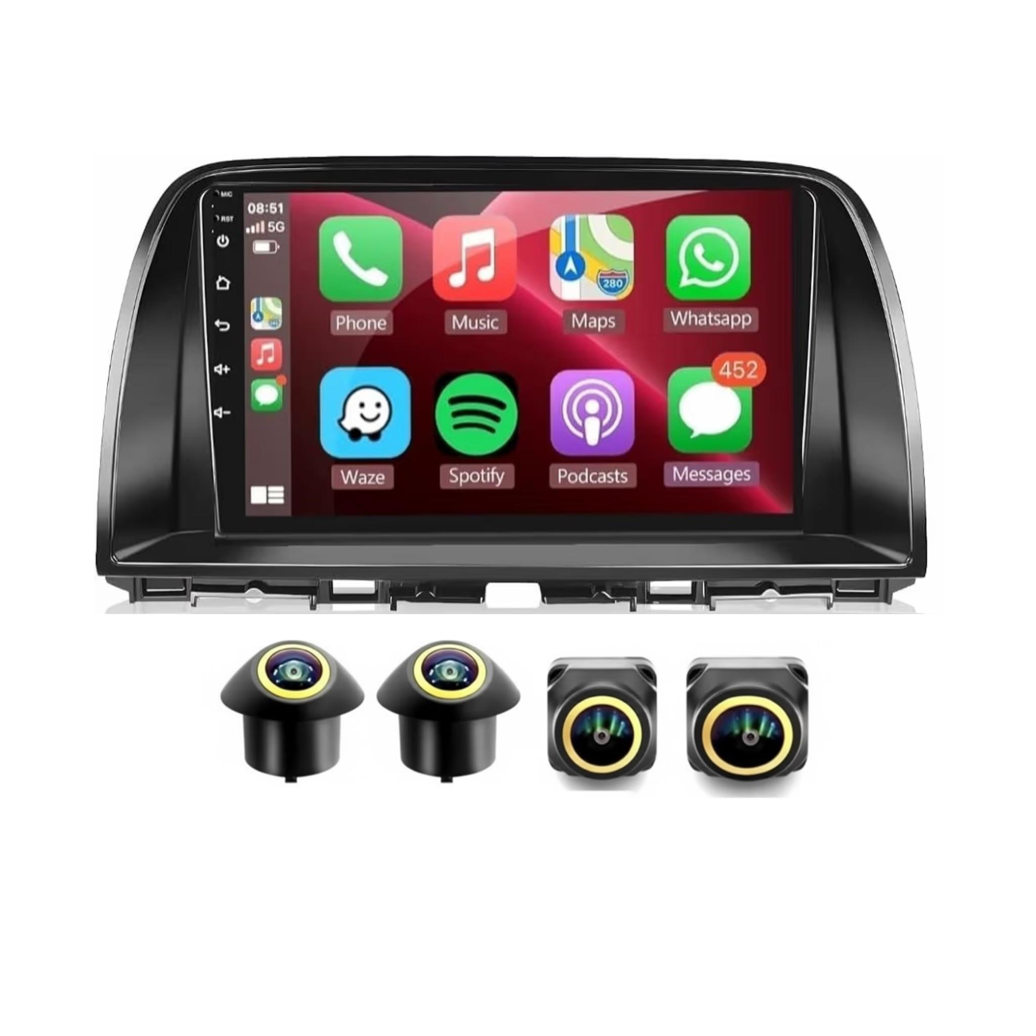 Android Car Stereo for Mazda CX-5 2012-2015 9 Inch IPS.QLED Touch Screen with AHD Camera Included - Image 2