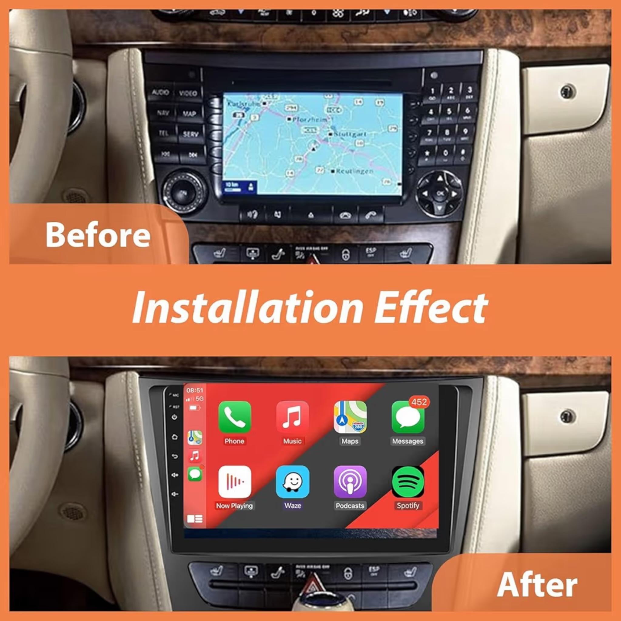 Android Car Stereo for Mercedes Benz E-Class W211 E200 CLS 2002-2010 9 Inch IPS.QLED Touch Screen with AHD Camera Included - Image 3