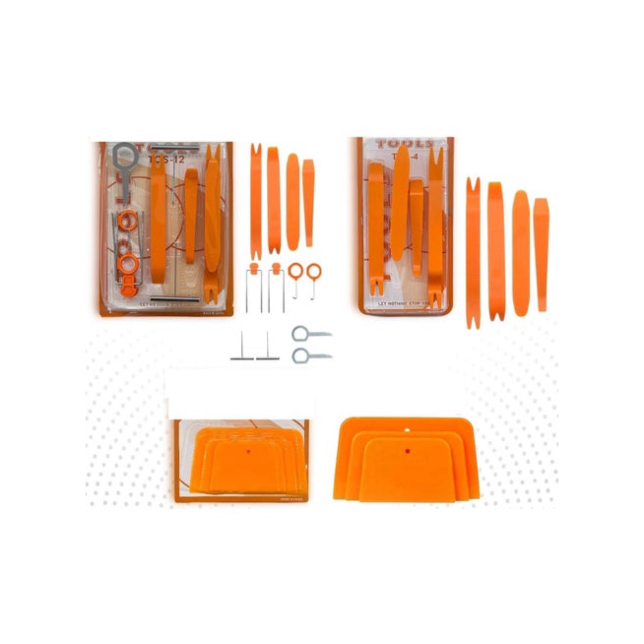 Professional Car Trim Removal Kit, Orange Plastic Pry Tools Set, TOS-4 Model, Auto Interior Panel Removal Tools