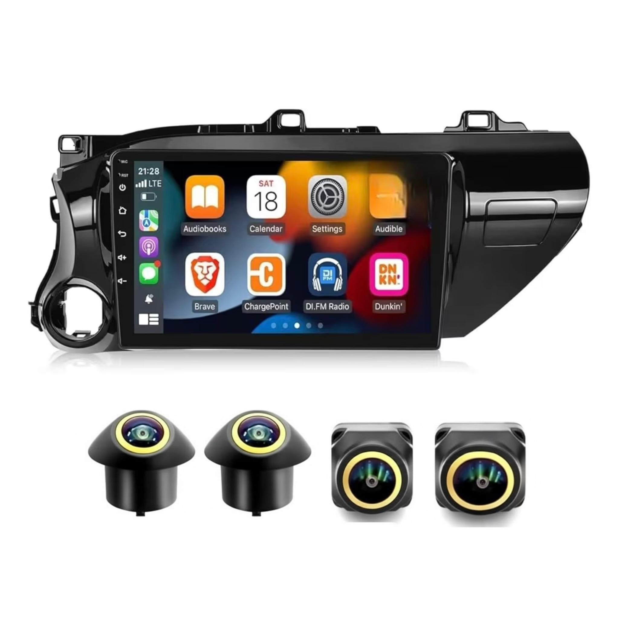 Android Car Stereo for Toyota Hilux 2015-2020 10 Inch IPS.QLED Touch Screen with AHD Camera Included - Image 2