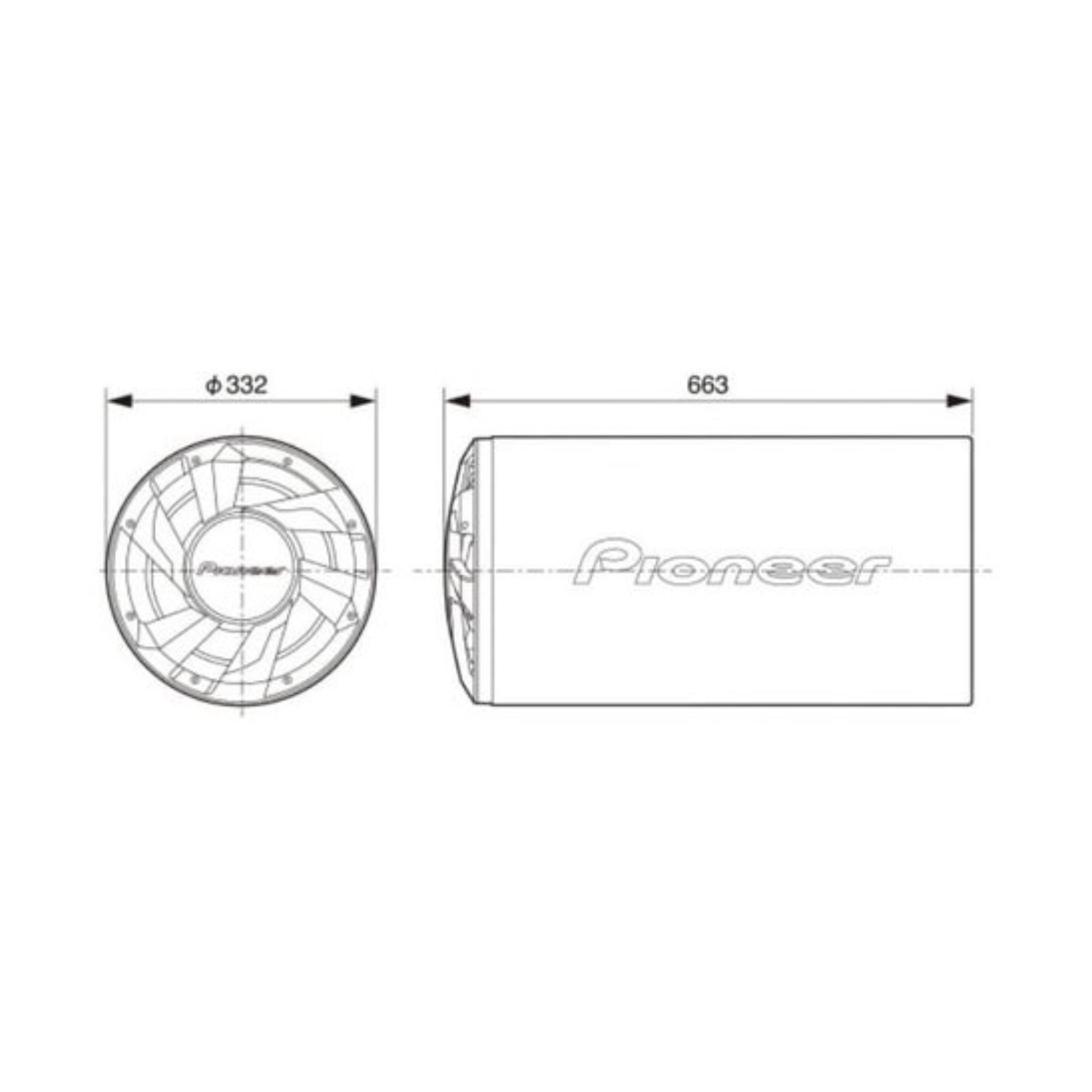 Pioneer TS-WX300TA 12″ Bass-Reflex Tube Type Active Subwoofer - Image 2