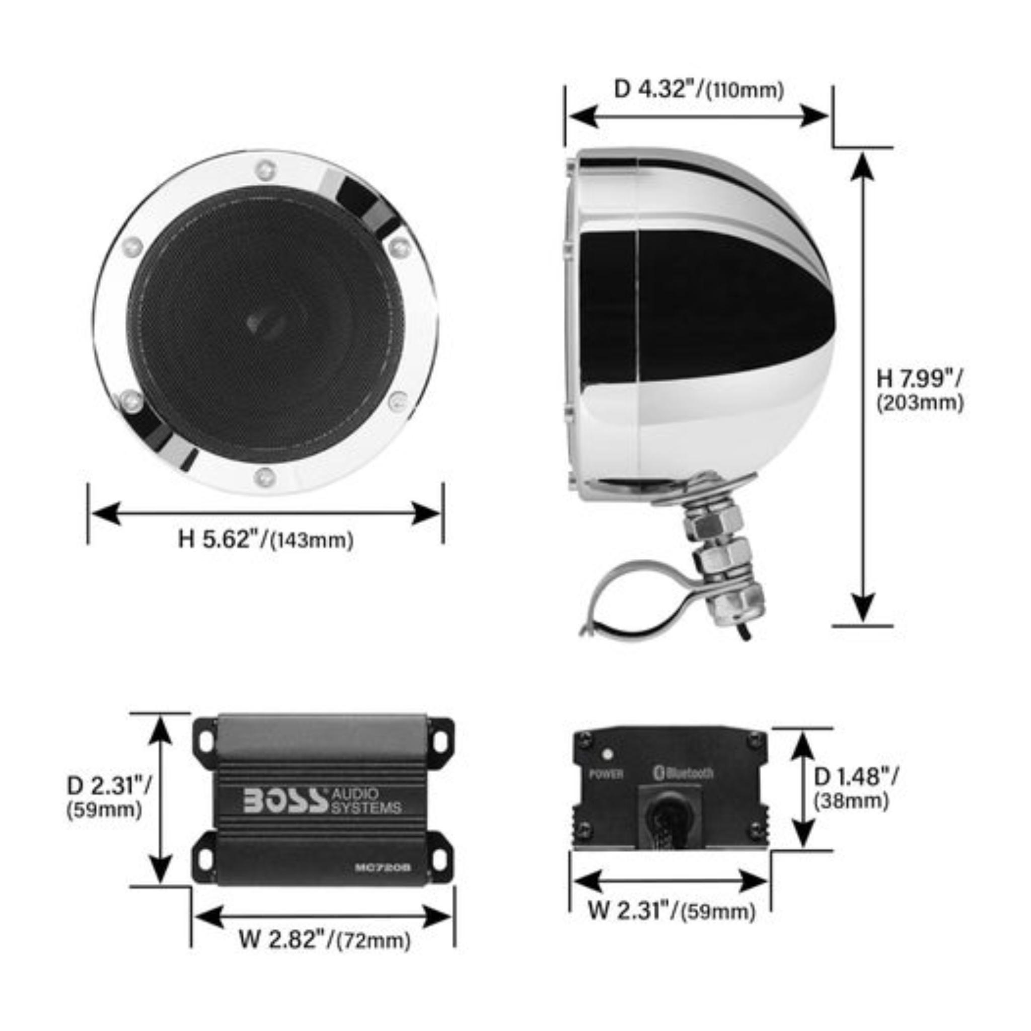 BOSS Audio Systems MC720B Motorcycle Speaker System - Bluetooth - Image 2