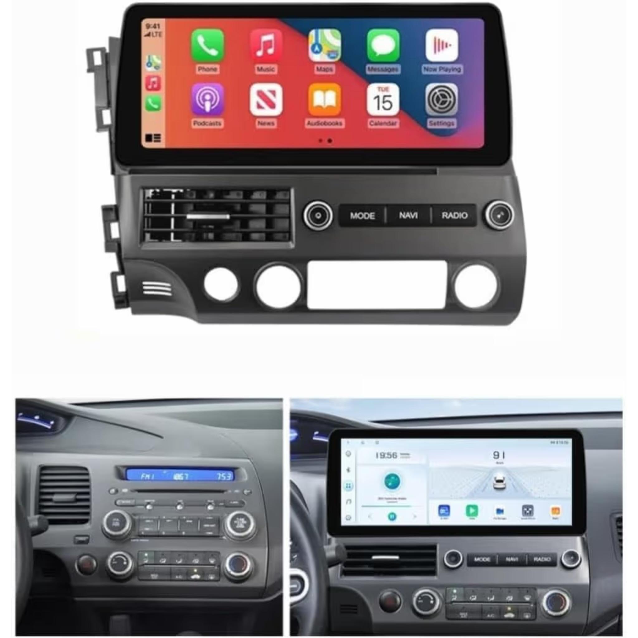 Android Car Stereo 12.3 Inch For Honda Civic 2006-2011 IPS.QLED Touch Screen with AHD Camera Included - Image 2