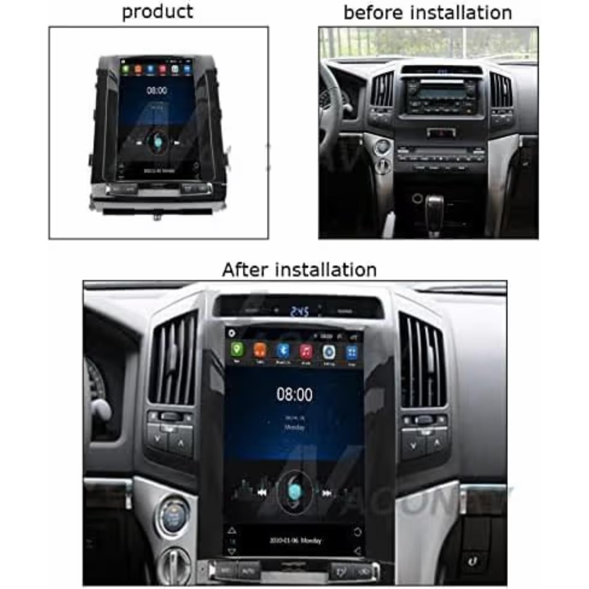 Android Tesla style Vertical Screen Toyota Land Cruiser 2008-2015 12.1 Inch IPS.QLED Touch Screen with AHD Camera Included - Image 2