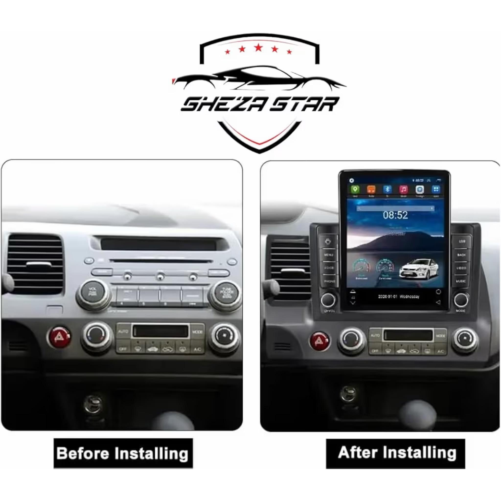 Android Tesla style Vertical Screen for Honda Civic 2006-2011 9.7 Inch IPS.QLED Touch Screen with AHD Camera Included - Image 2